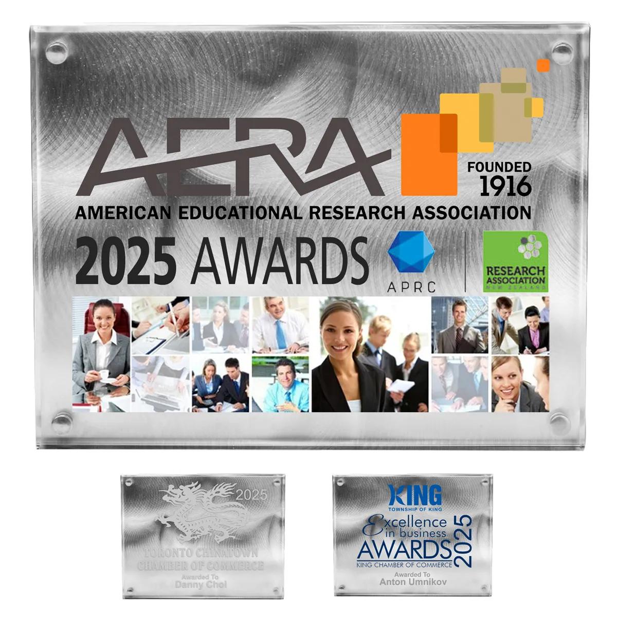 Alumo-Tech II Aluminum Award Plaque Swirled Chrome - 7 x 9 in