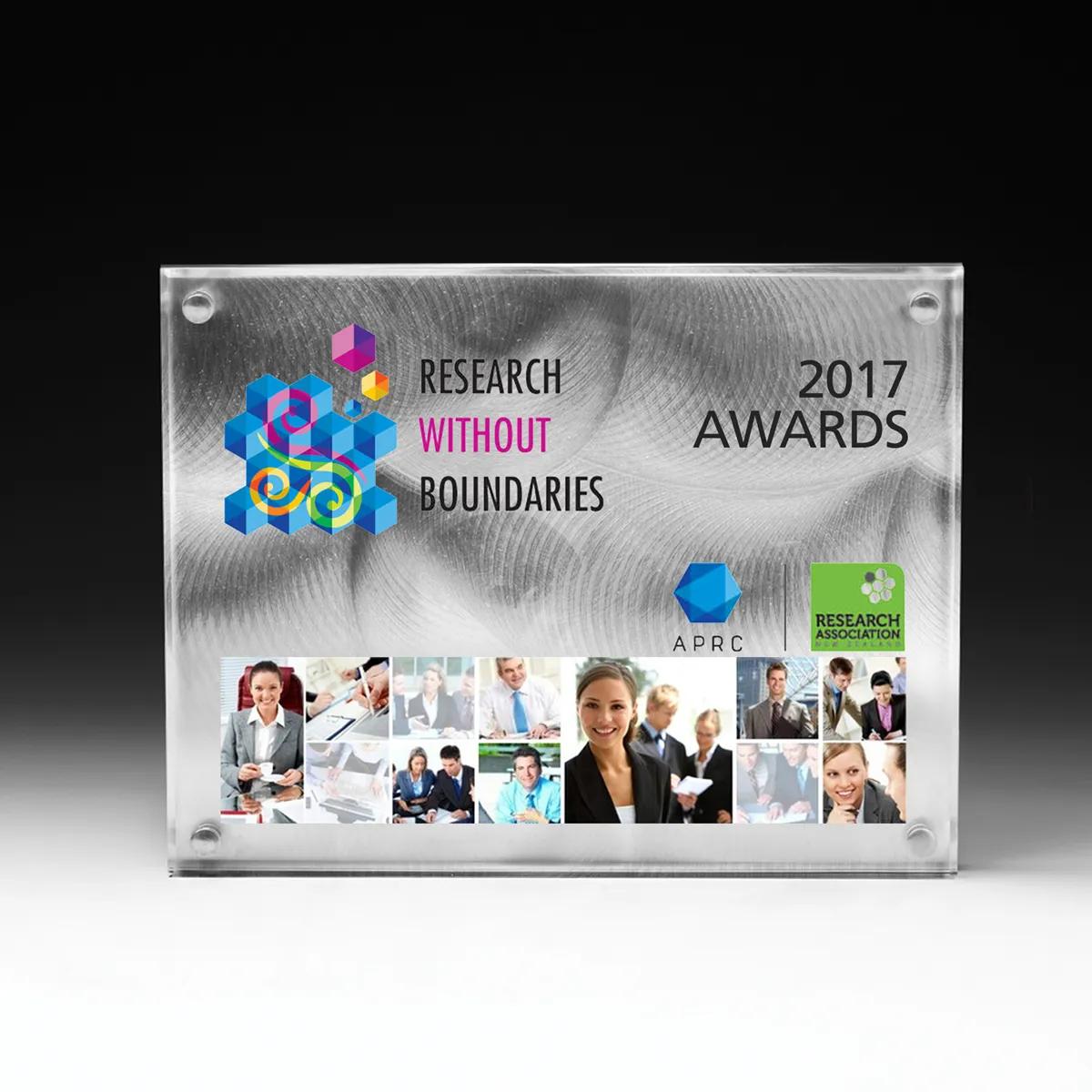 Alumo-Tech II Aluminum Award Plaque Swirled Chrome - 7 x 9 in - product view 6