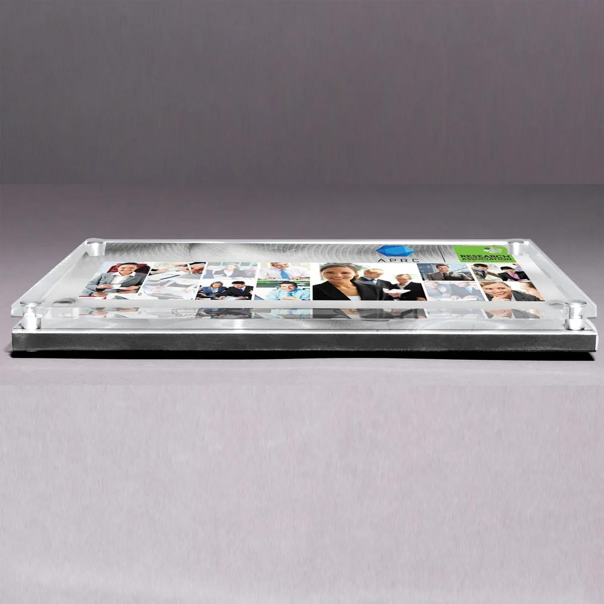 Alumo-Tech II Aluminum Award Plaque Swirled Chrome - 7 x 9 in - product view 7