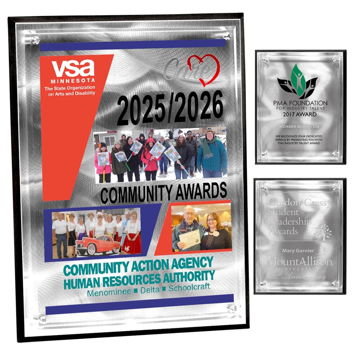 Alumo Tech Series Aluminum Award Plaque Chrome - 7 x 9 in