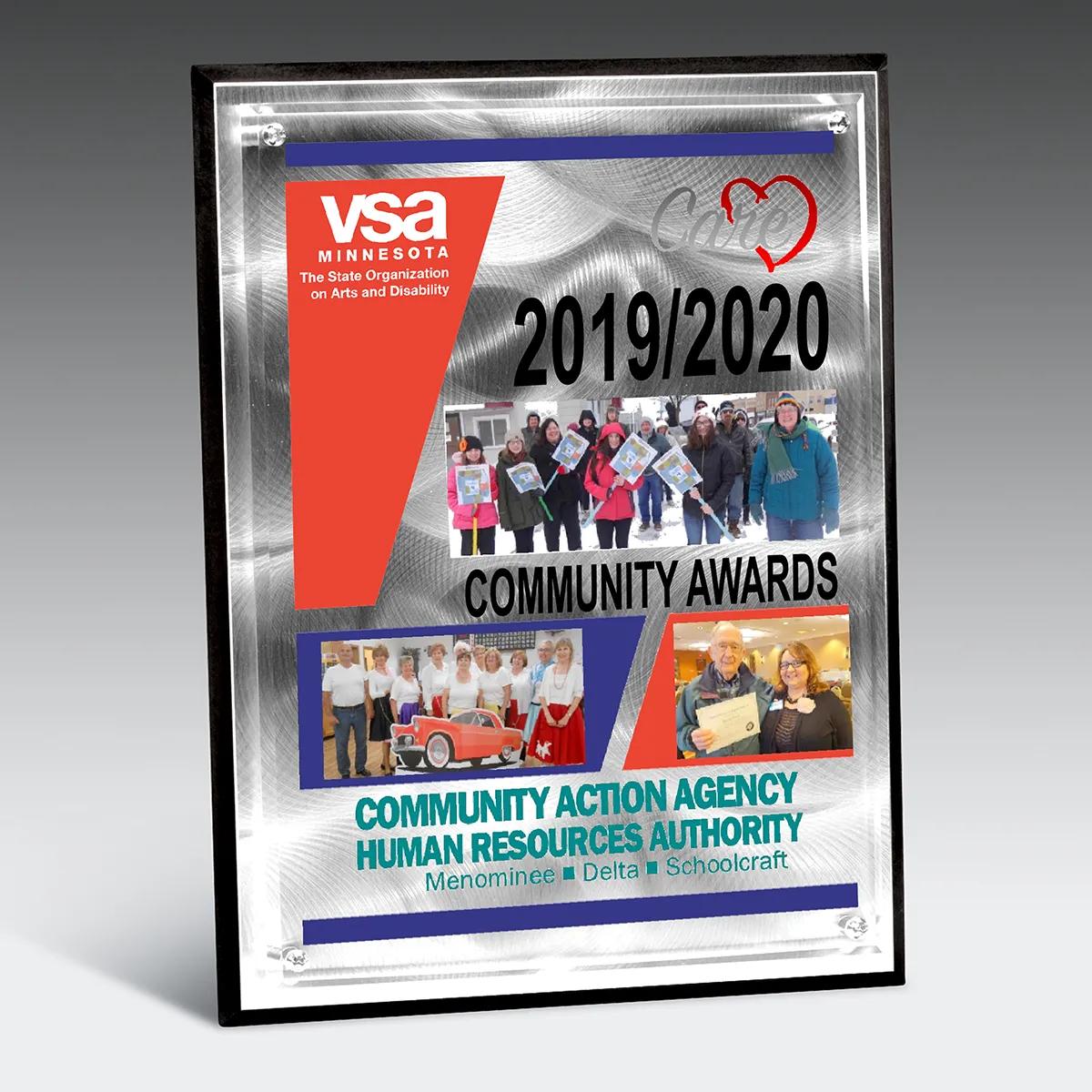 Alumo Tech Series Aluminum Award Plaque Chrome - 7 x 9 in - product view 3