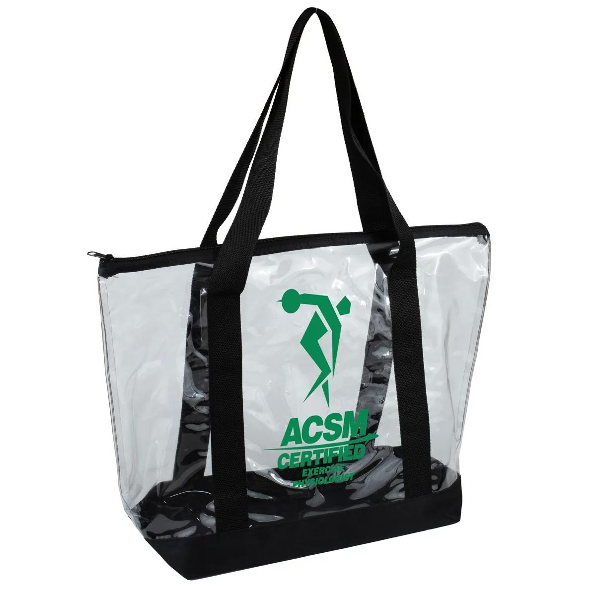 Bondi Jumbo Clear Zippered Tote Bag PVC Bottom - 19 x 13 in - product view 3