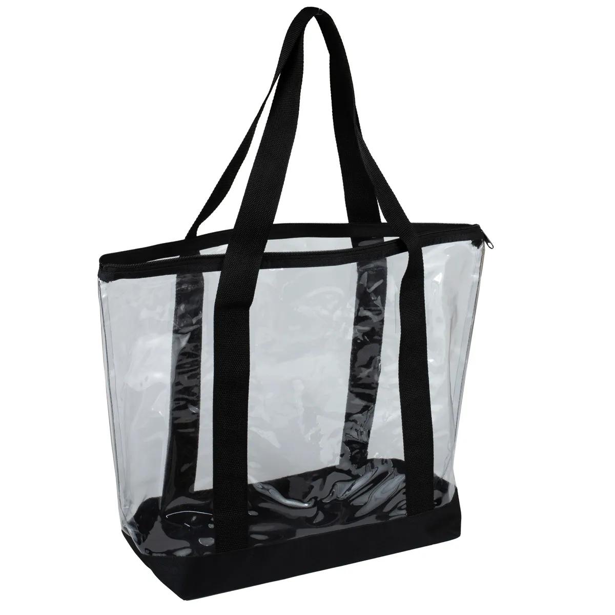 Bondi Jumbo Clear Zippered Tote Bag PVC Bottom - 19 x 13 in - product view 6