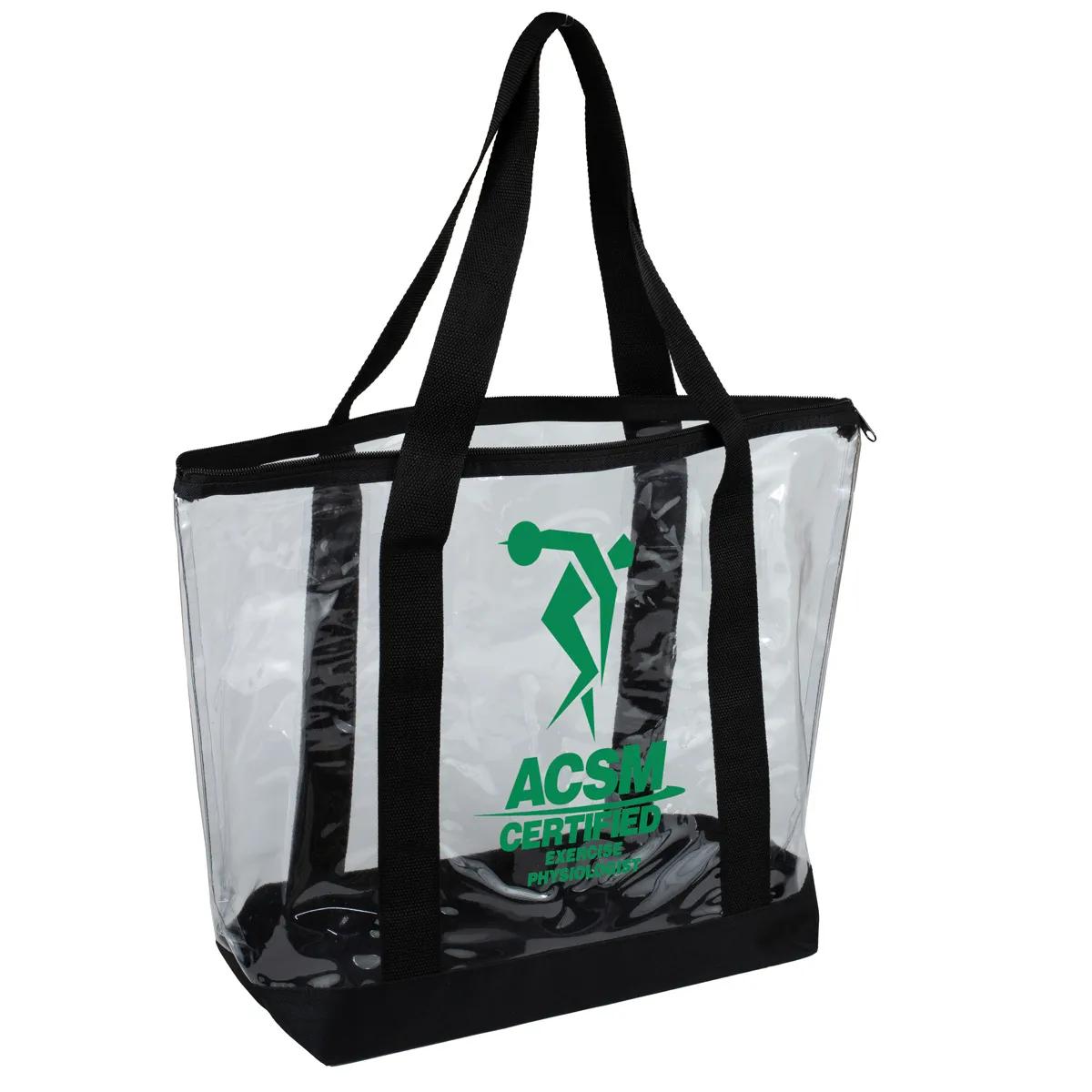 Bondi Jumbo Clear Zippered Tote Bag PVC Bottom - 19 x 13 in - product view 7