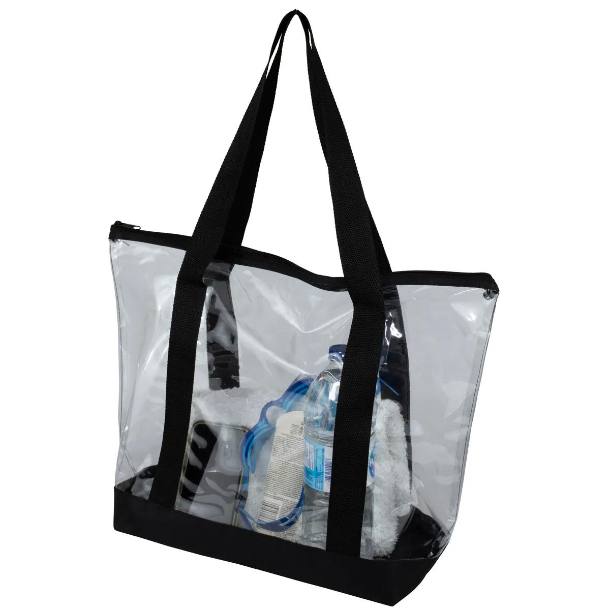 Bondi Jumbo Clear Zippered Tote Bag PVC Bottom - 19 x 13 in - product view 8