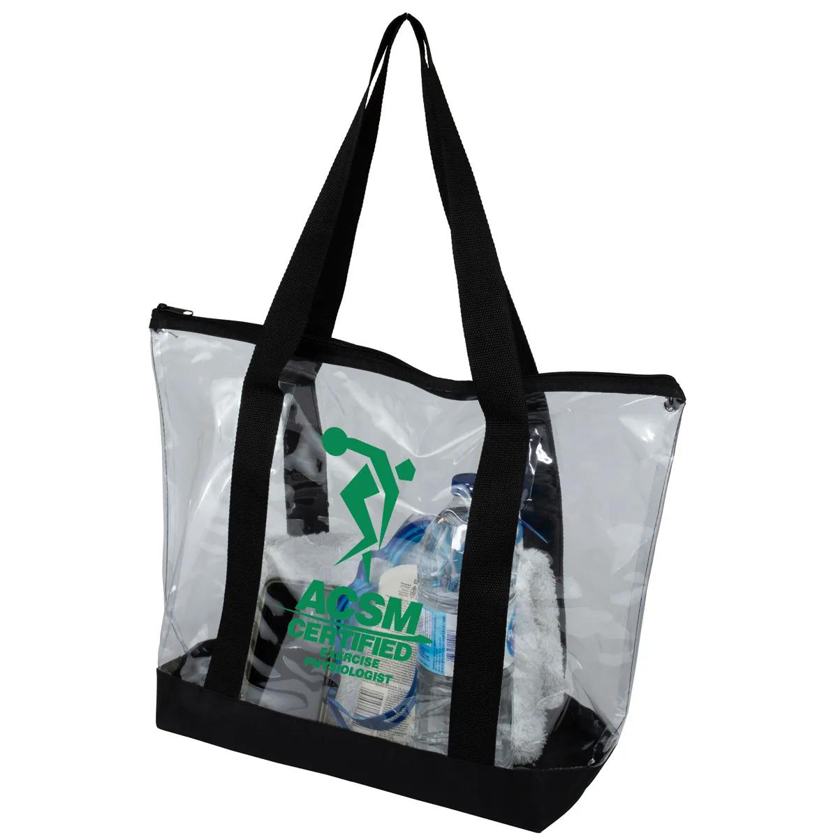 Bondi Jumbo Clear Zippered Tote Bag PVC Bottom - 19 x 13 in - product view 9