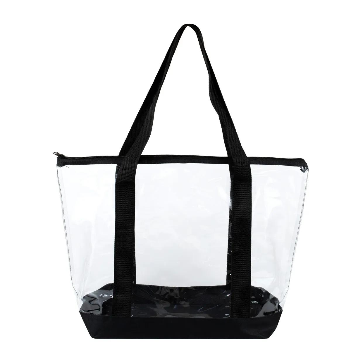 Bondi Jumbo Clear Zippered Tote Bag PVC Bottom - 19 x 13 in - product view 11