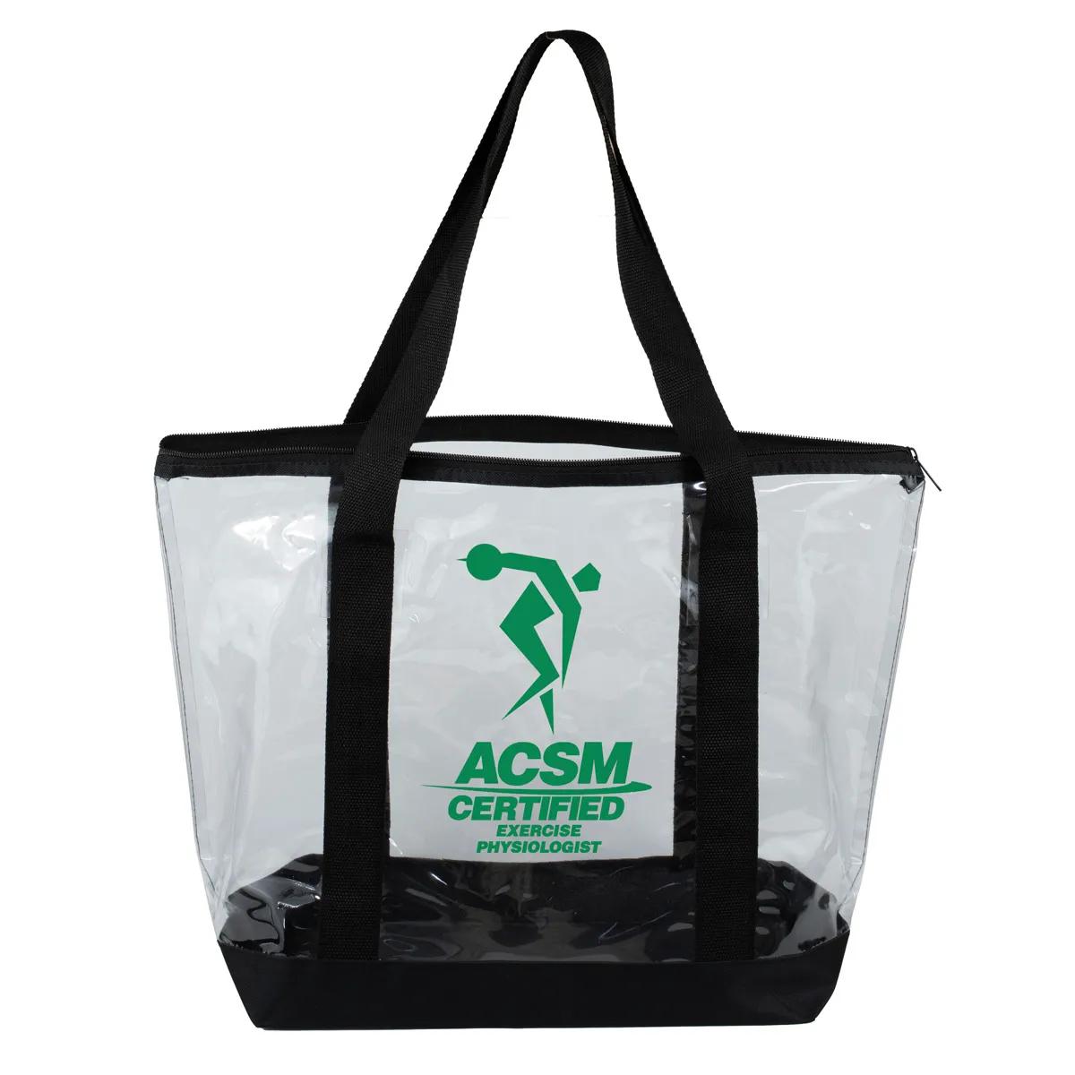 Bondi Jumbo Clear Zippered Tote Bag PVC Bottom - 19 x 13 in - product view 14