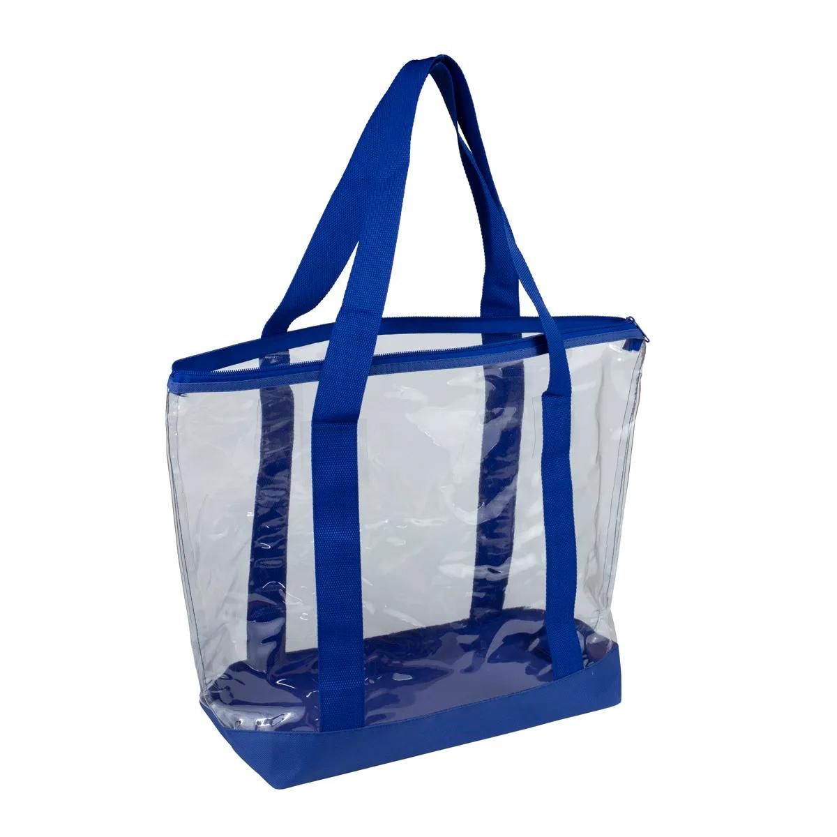 Bondi Jumbo Clear Zippered Tote Bag PVC Bottom - 19 x 13 in - product view 15