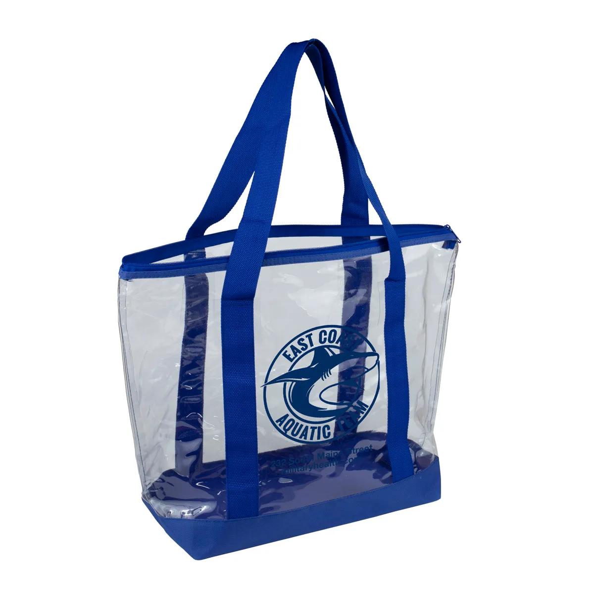 Bondi Jumbo Clear Zippered Tote Bag PVC Bottom - 19 x 13 in - product view 16