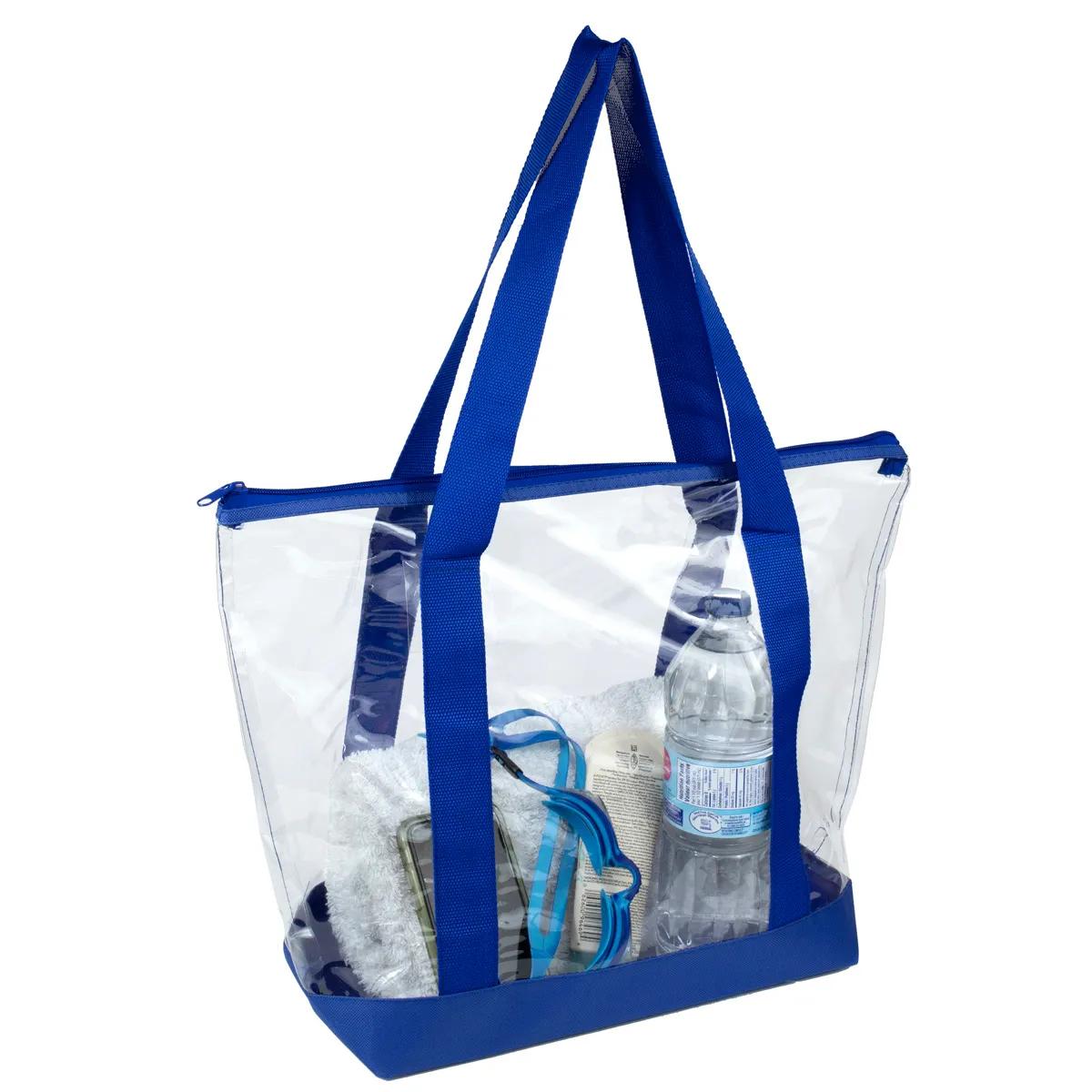 Bondi Jumbo Clear Zippered Tote Bag PVC Bottom - 19 x 13 in - product view 17