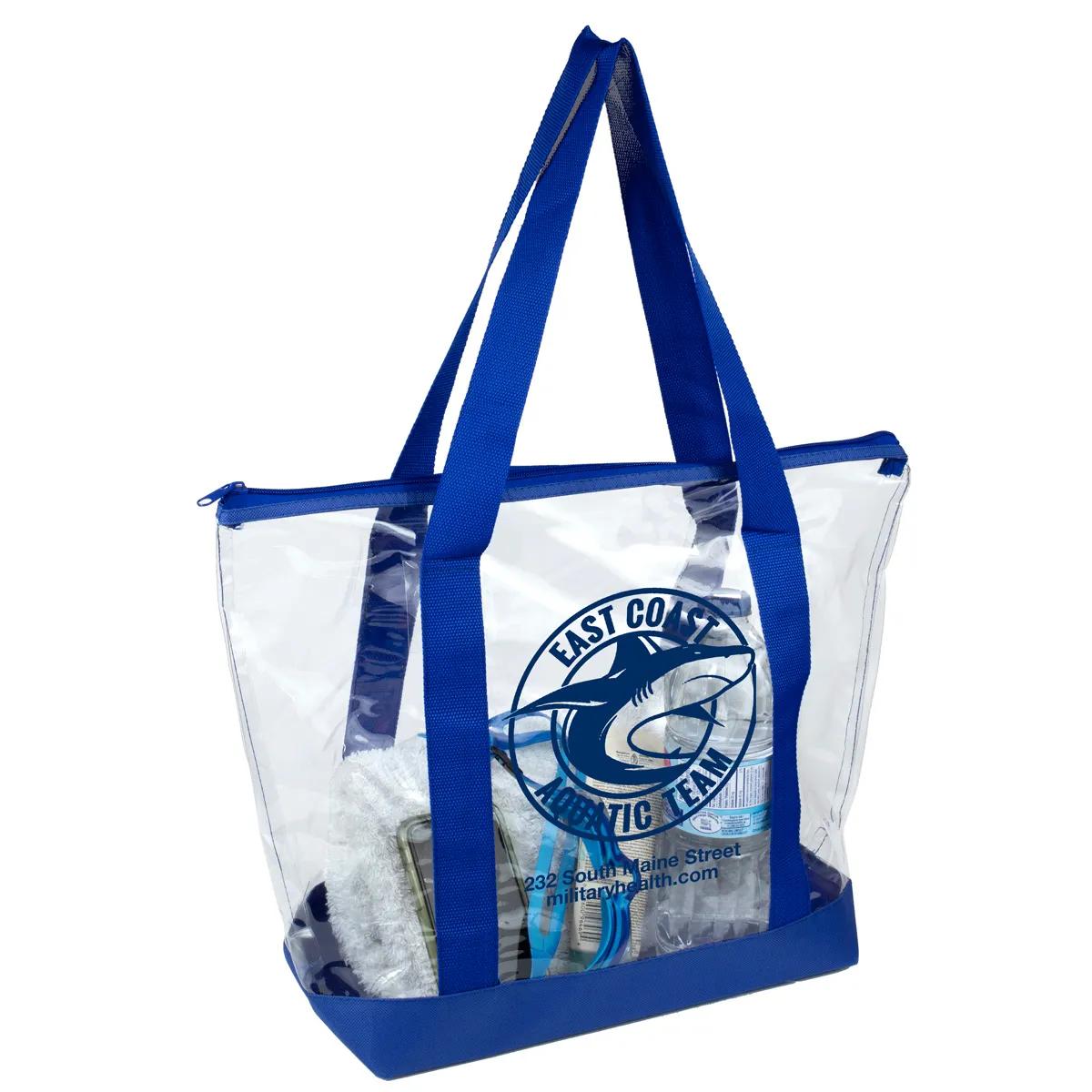 Bondi Jumbo Clear Zippered Tote Bag PVC Bottom - 19 x 13 in - product view 18