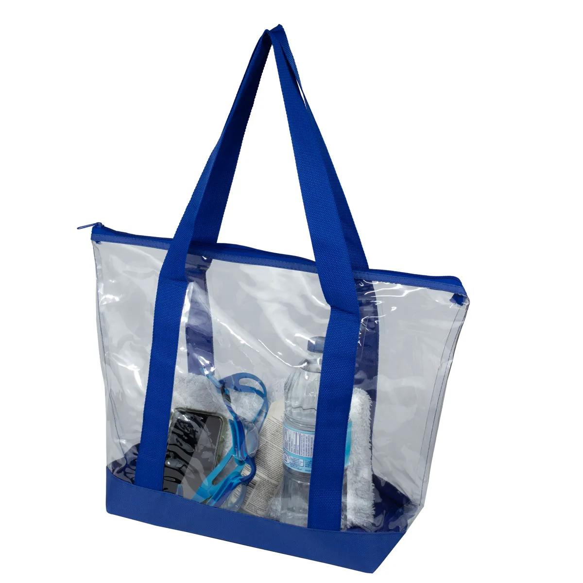 Bondi Jumbo Clear Zippered Tote Bag PVC Bottom - 19 x 13 in - product view 20