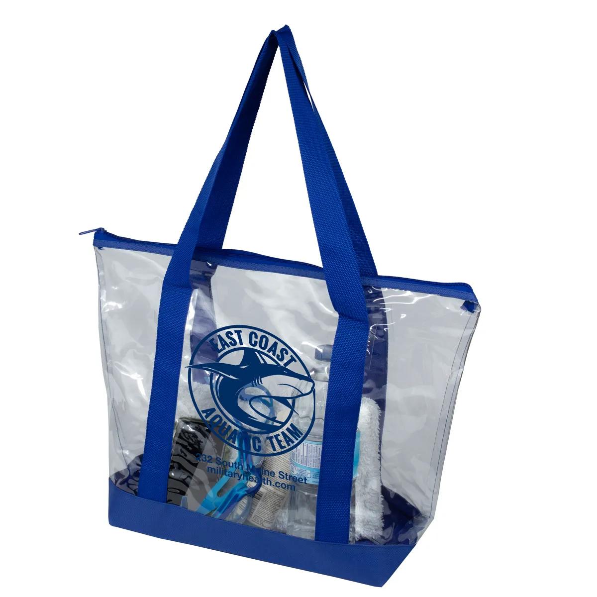 Bondi Jumbo Clear Zippered Tote Bag PVC Bottom - 19 x 13 in - product view 21