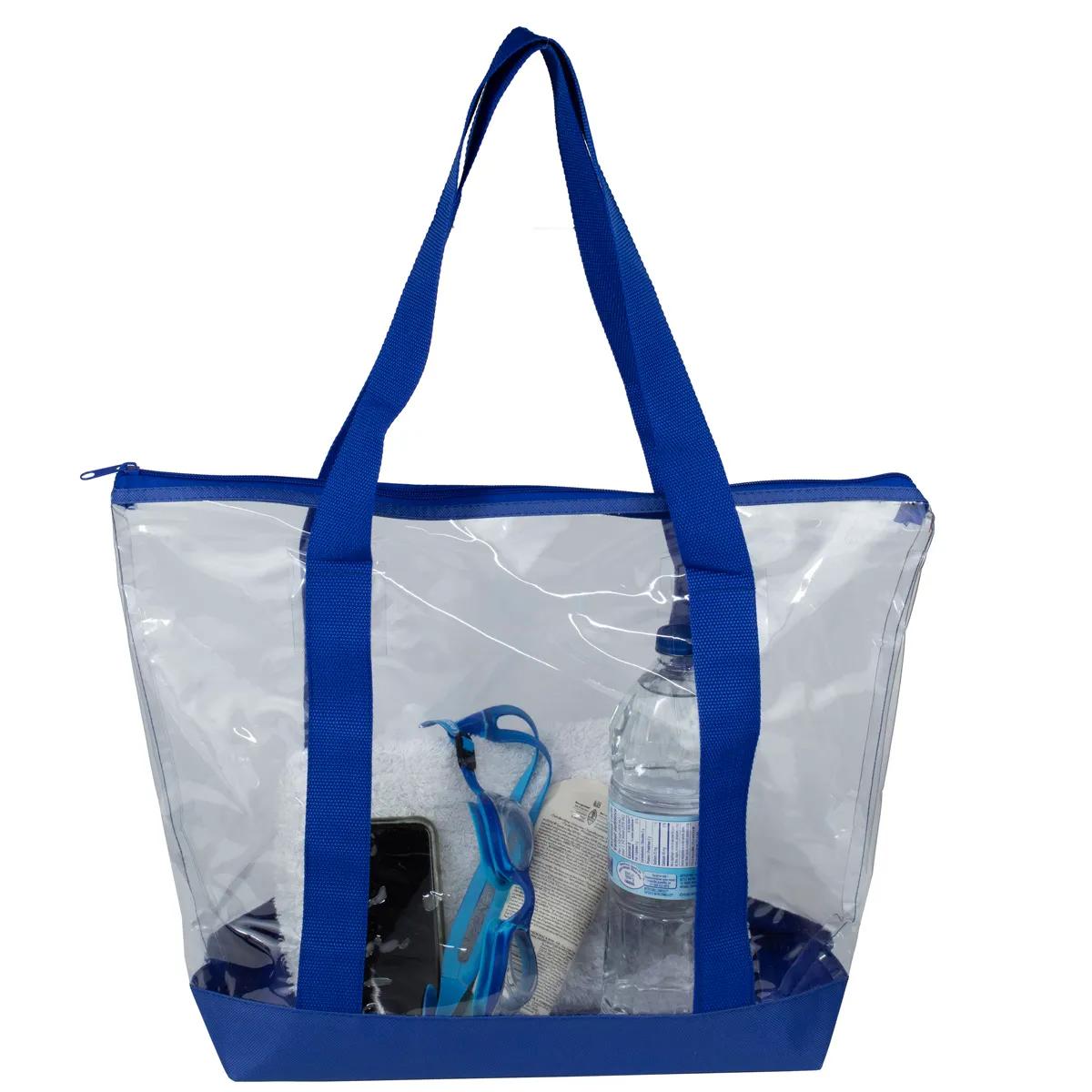 Bondi Jumbo Clear Zippered Tote Bag PVC Bottom - 19 x 13 in - product view 22