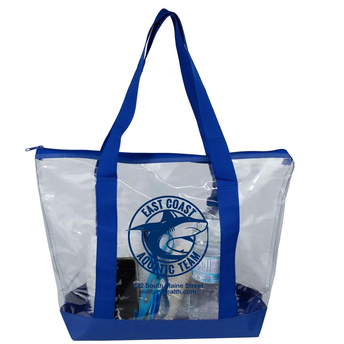 Bondi Jumbo Clear Zippered Tote Bag PVC Bottom - 19 x 13 in - product view 23