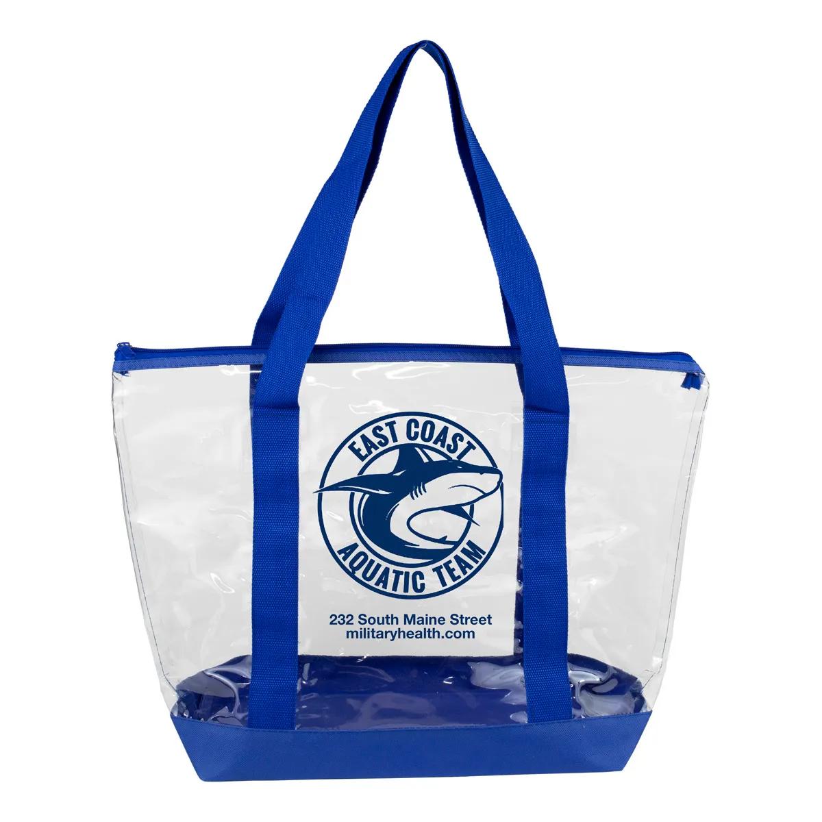 Bondi Jumbo Clear Zippered Tote Bag PVC Bottom - 19 x 13 in - product view 25