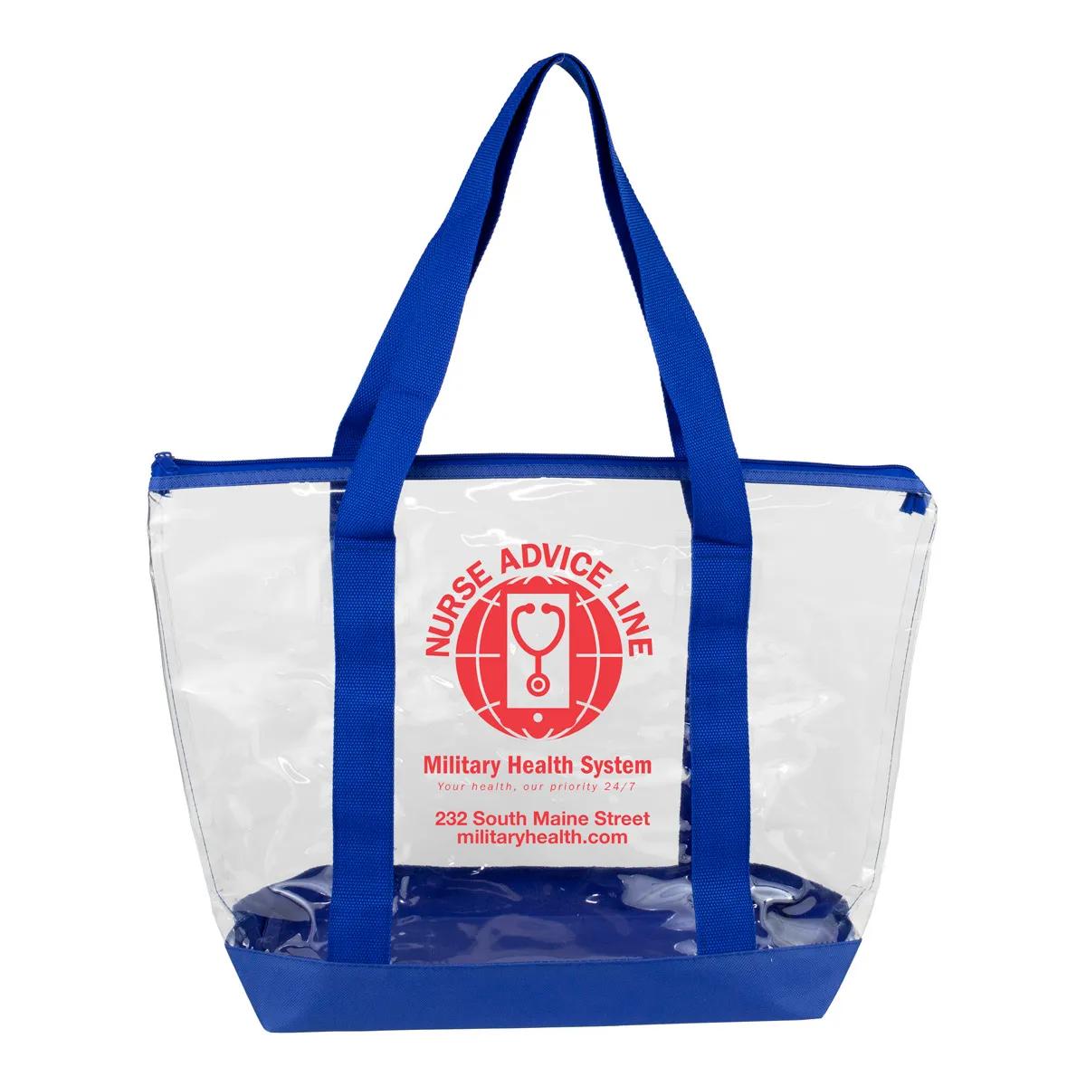 Bondi Jumbo Clear Zippered Tote Bag PVC Bottom - 19 x 13 in - product view 26