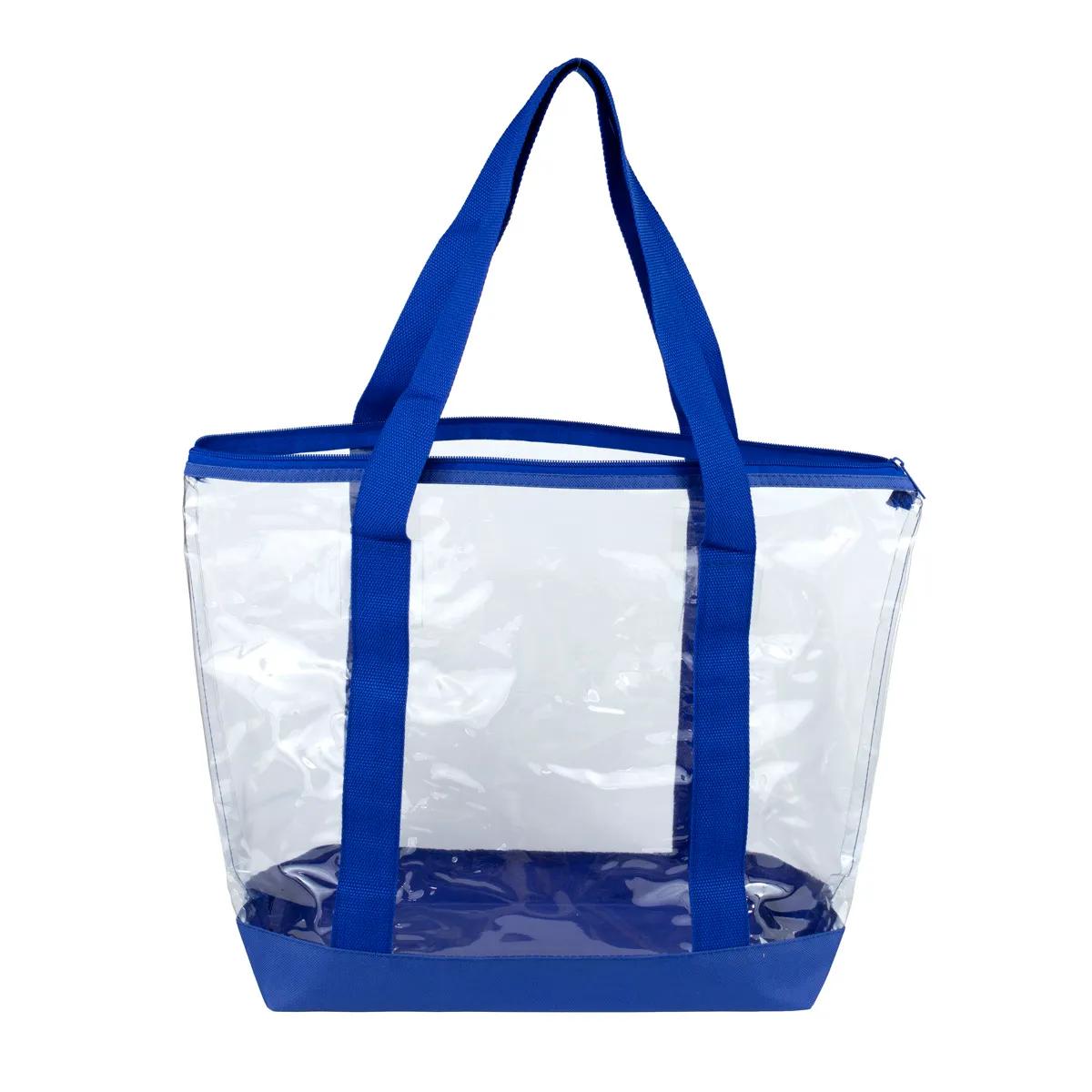 Bondi Jumbo Clear Zippered Tote Bag PVC Bottom - 19 x 13 in - product view 27
