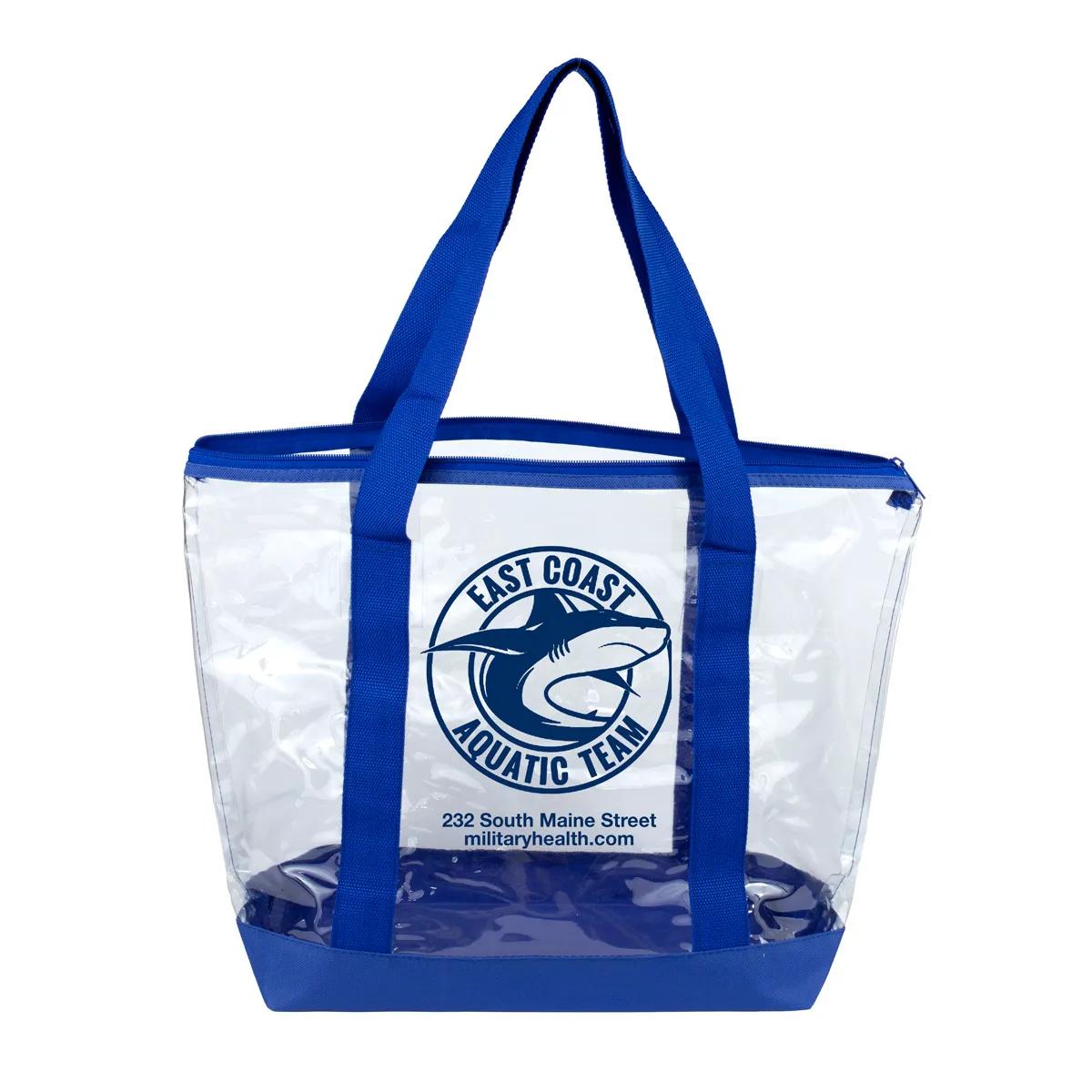 Bondi Jumbo Clear Zippered Tote Bag PVC Bottom - 19 x 13 in - product view 28