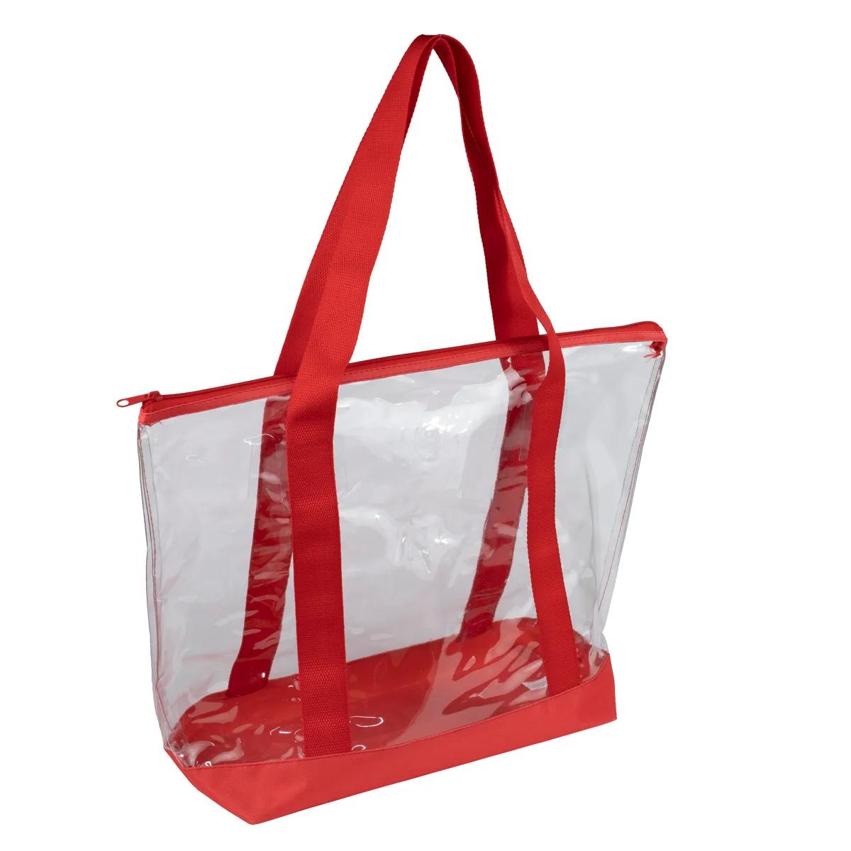 Bondi Jumbo Clear Zippered Tote Bag PVC Bottom - 19 x 13 in - product view 29