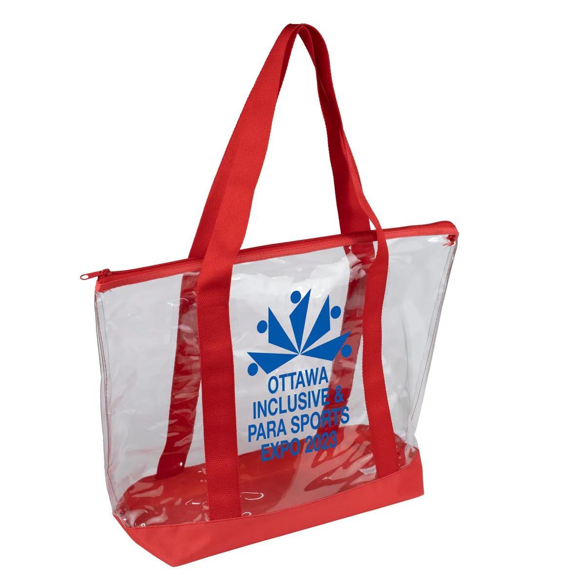 Bondi Jumbo Clear Zippered Tote Bag PVC Bottom - 19 x 13 in - product view 30