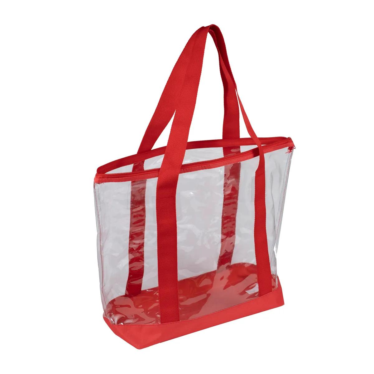 Bondi Jumbo Clear Zippered Tote Bag PVC Bottom - 19 x 13 in - product view 31