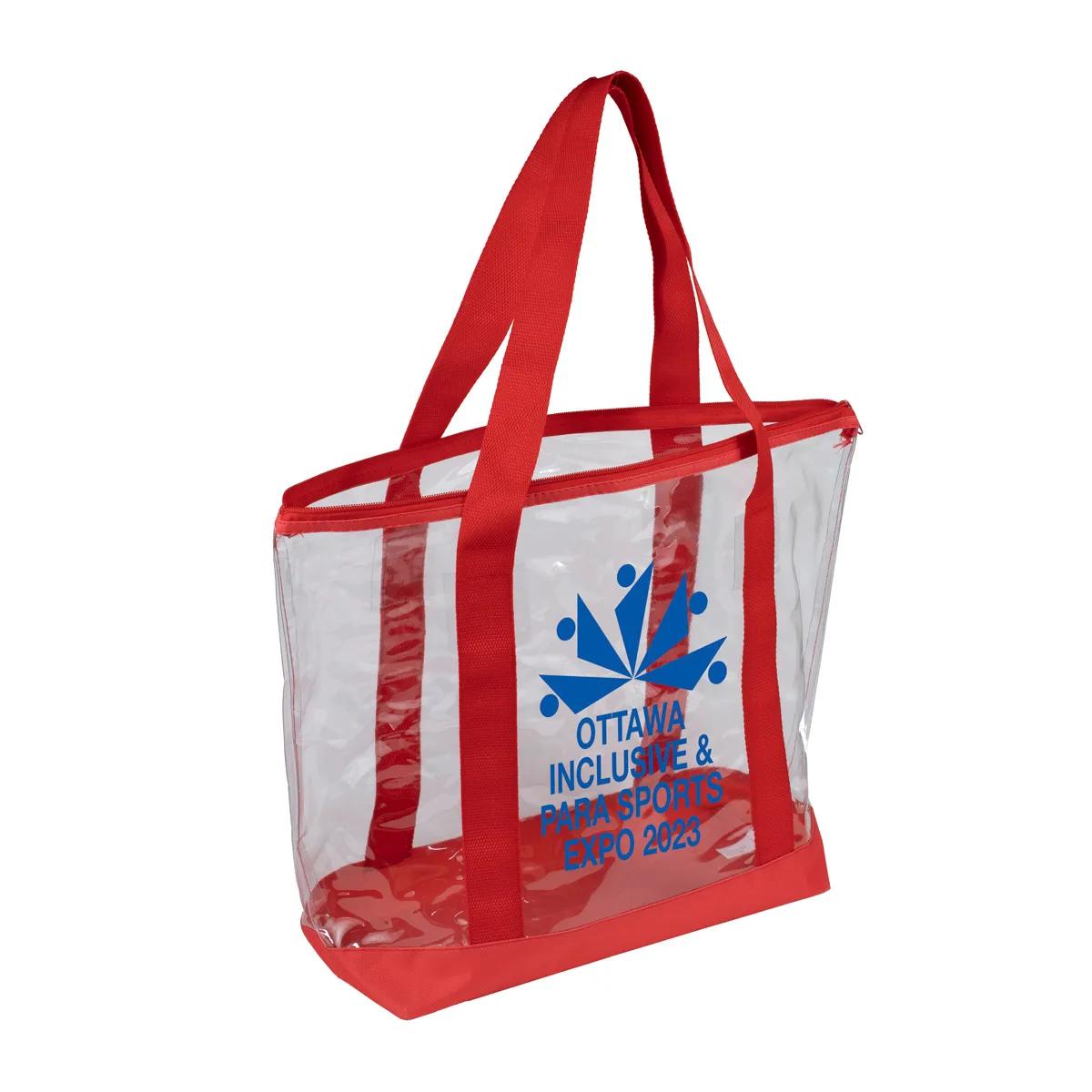 Bondi Jumbo Clear Zippered Tote Bag PVC Bottom - 19 x 13 in - product view 32