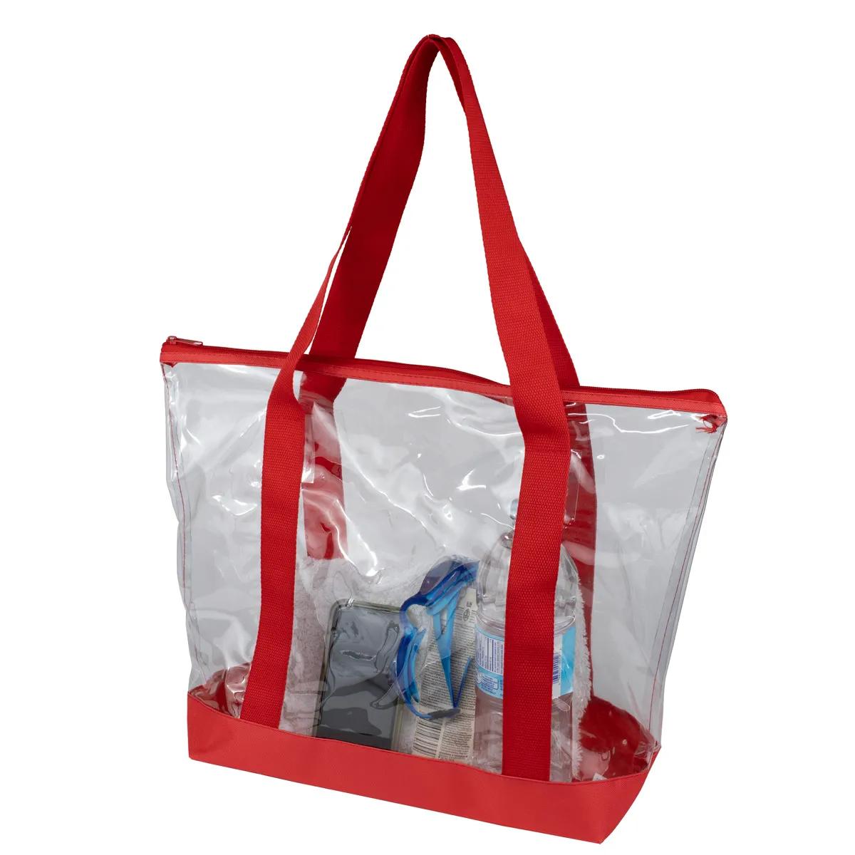 Bondi Jumbo Clear Zippered Tote Bag PVC Bottom - 19 x 13 in - product view 35