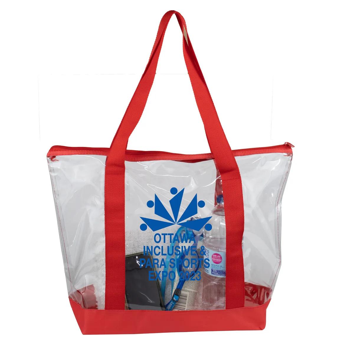 Bondi Jumbo Clear Zippered Tote Bag PVC Bottom - 19 x 13 in - product view 38