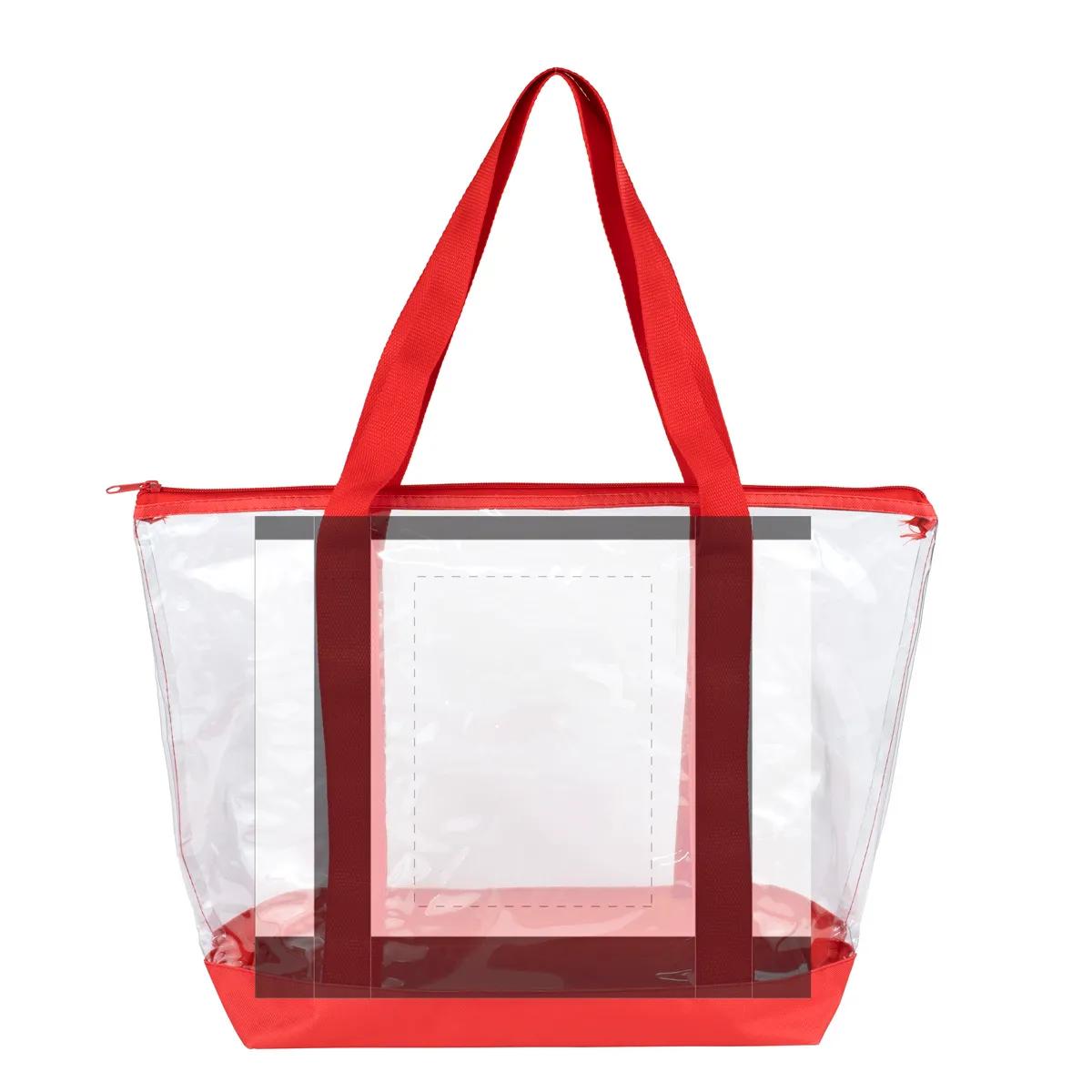 Bondi Jumbo Clear Zippered Tote Bag PVC Bottom - 19 x 13 in - product view 39