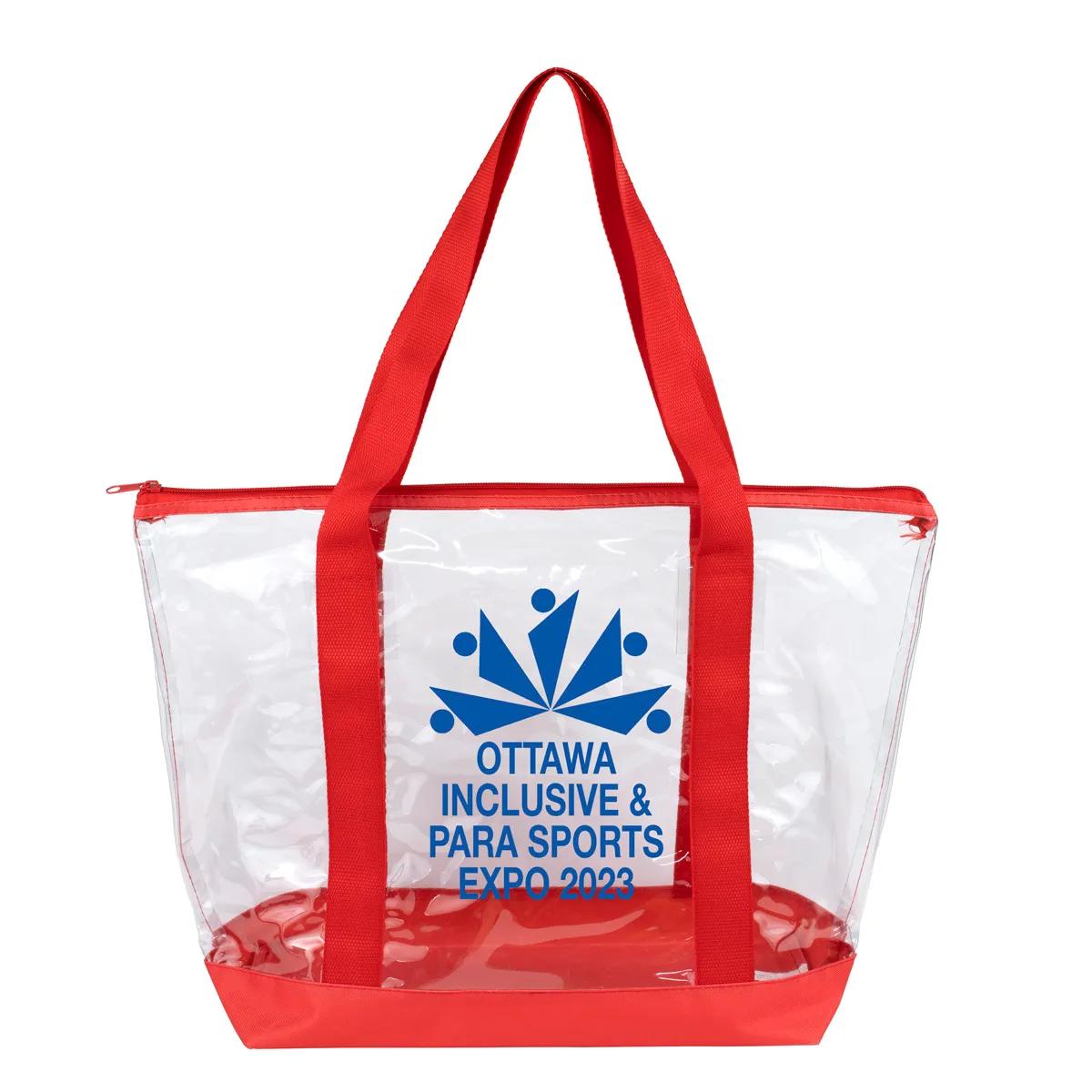 Bondi Jumbo Clear Zippered Tote Bag PVC Bottom - 19 x 13 in - product view 40