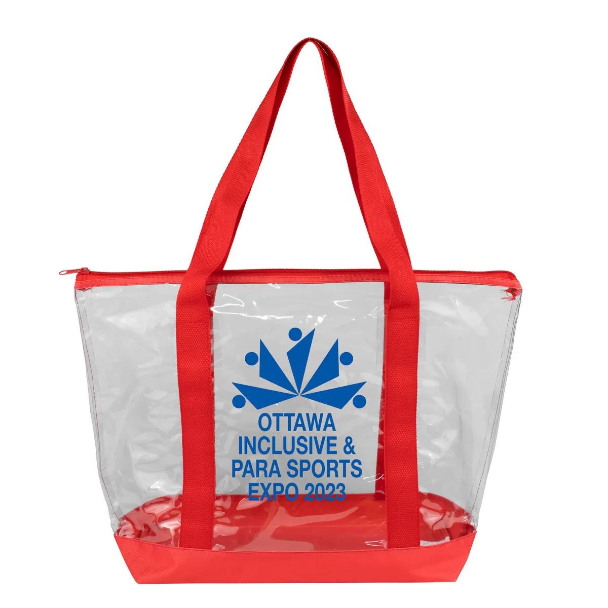 Bondi Jumbo Clear Zippered Tote Bag PVC Bottom - 19 x 13 in - product view 41