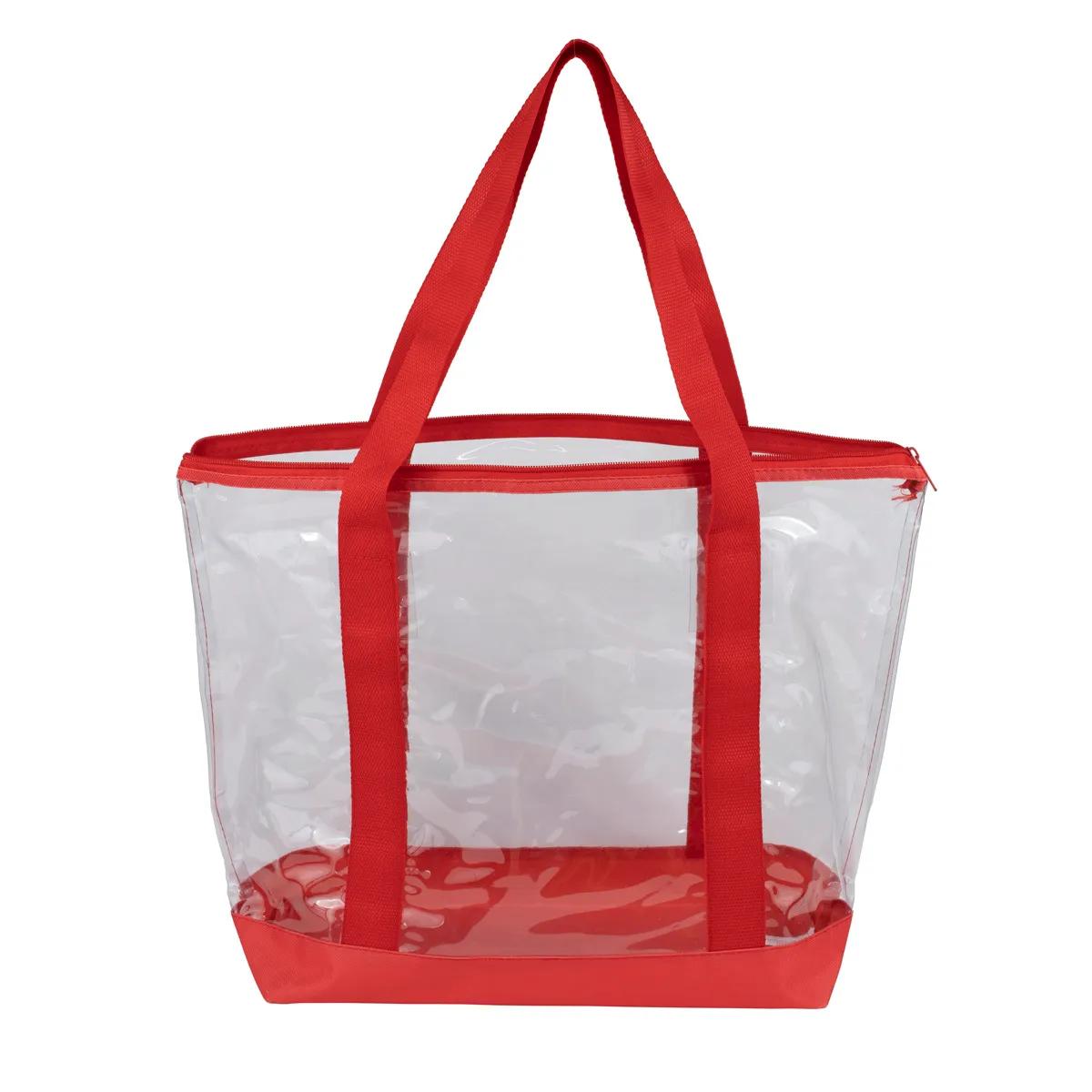 Bondi Jumbo Clear Zippered Tote Bag PVC Bottom - 19 x 13 in - product view 42