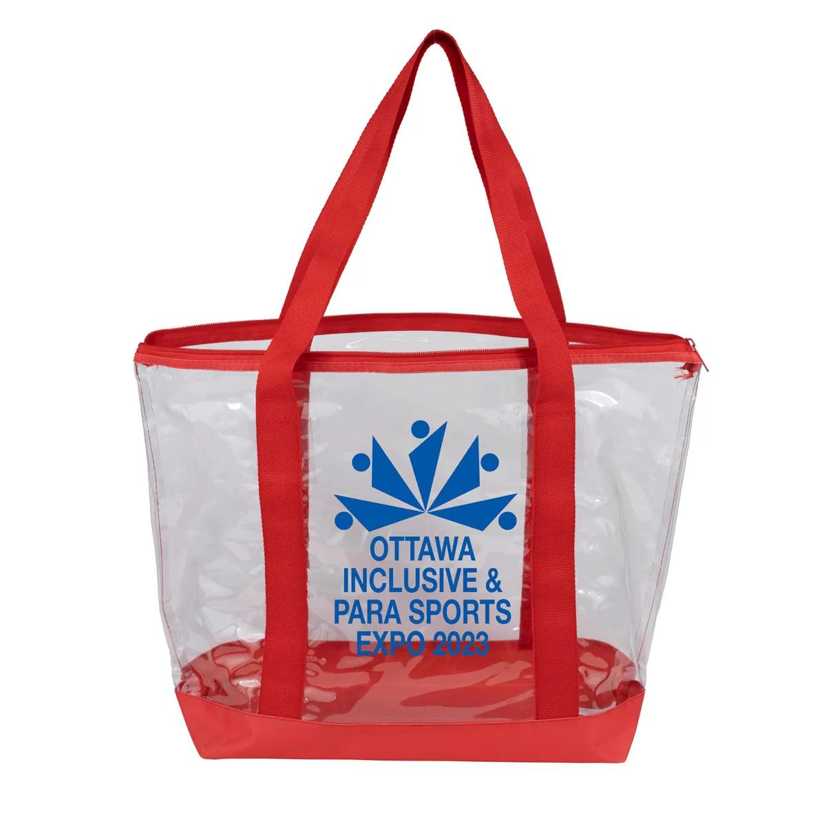 Bondi Jumbo Clear Zippered Tote Bag PVC Bottom - 19 x 13 in - product view 43