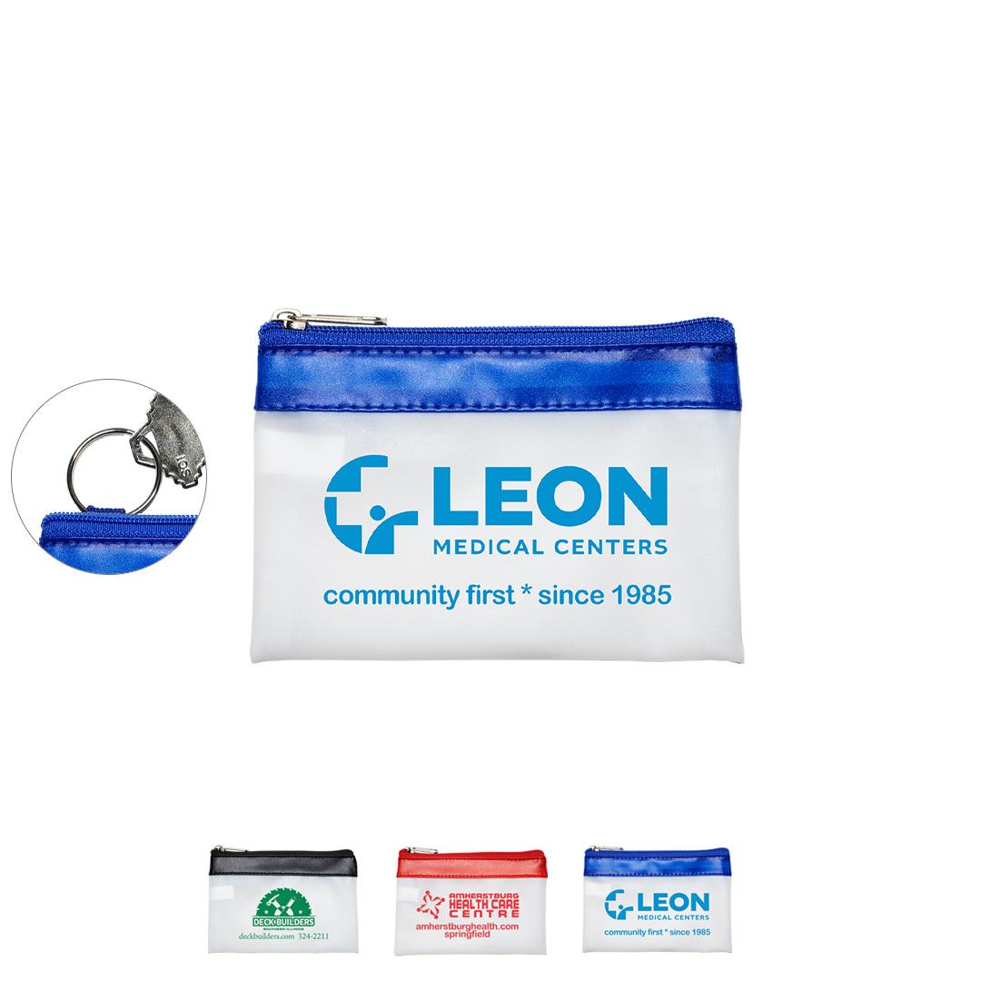 Malta Vinyl Travel Pouch Keyring Charger Storage - 4.5 x 3 in