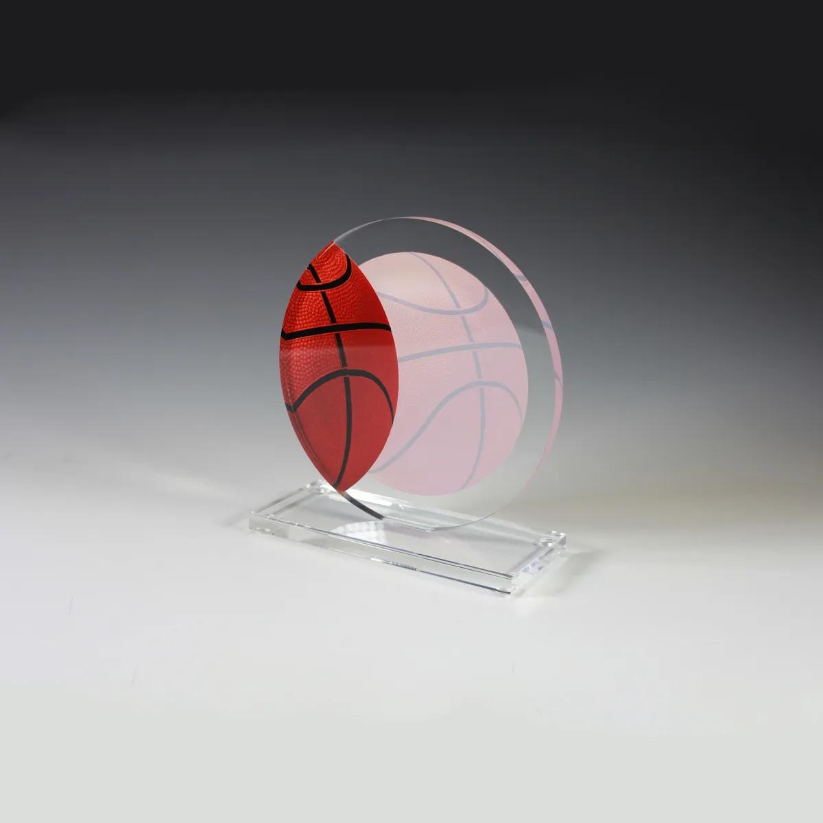 Basketball Achievement Acrylic Award 4 Color Process - 5.75 x 6 in - product view 3