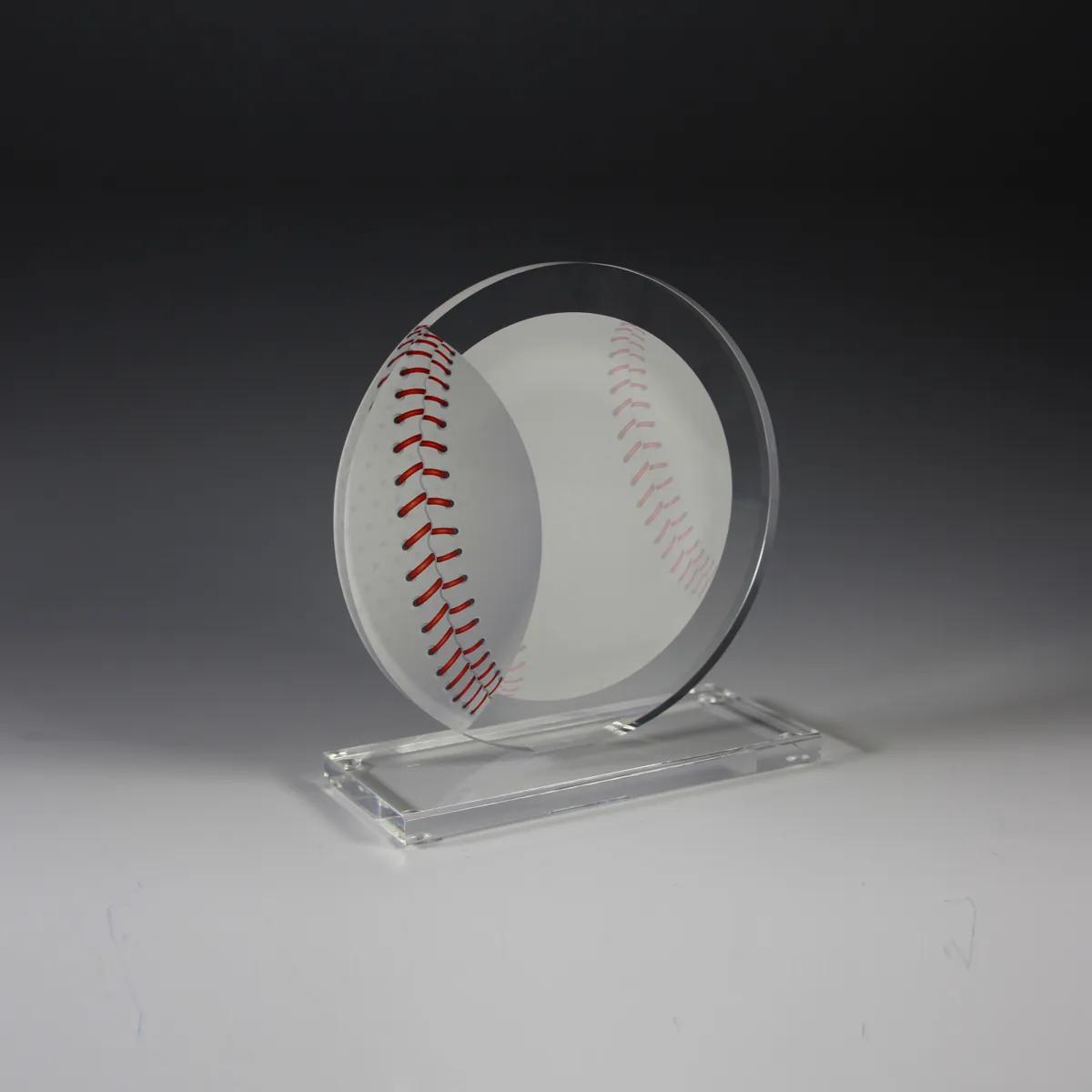 Baseball Achievement Acrylic Award 4 Color Process - 5.75 x 6 in - product view 4