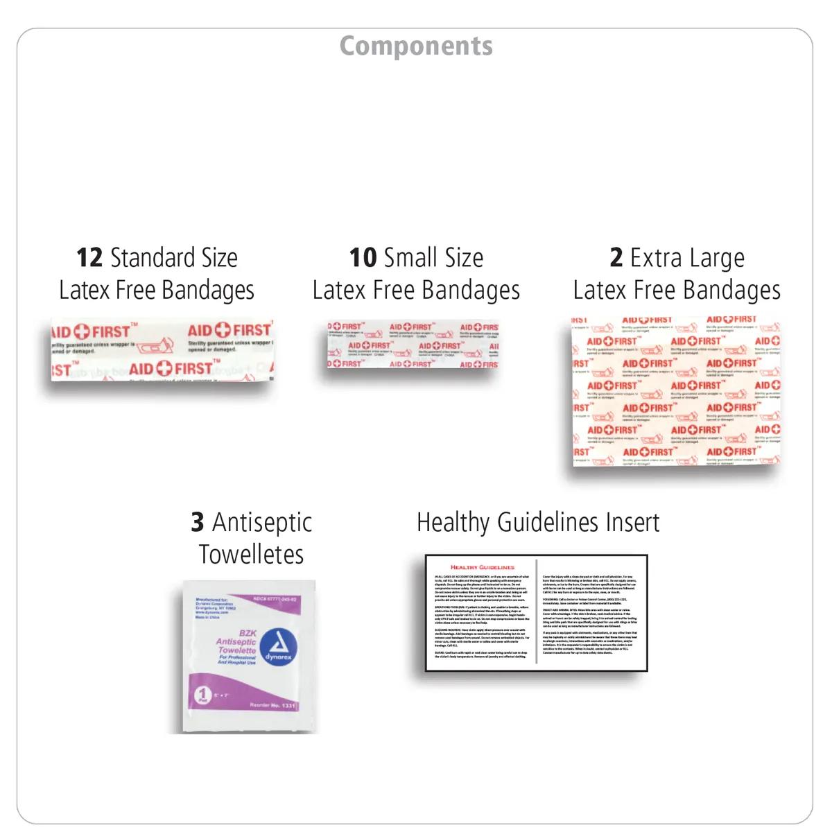 First Aid Kit 28 Piece Zipper Pouch Polyester - 7.5 x 5 in - product view 2