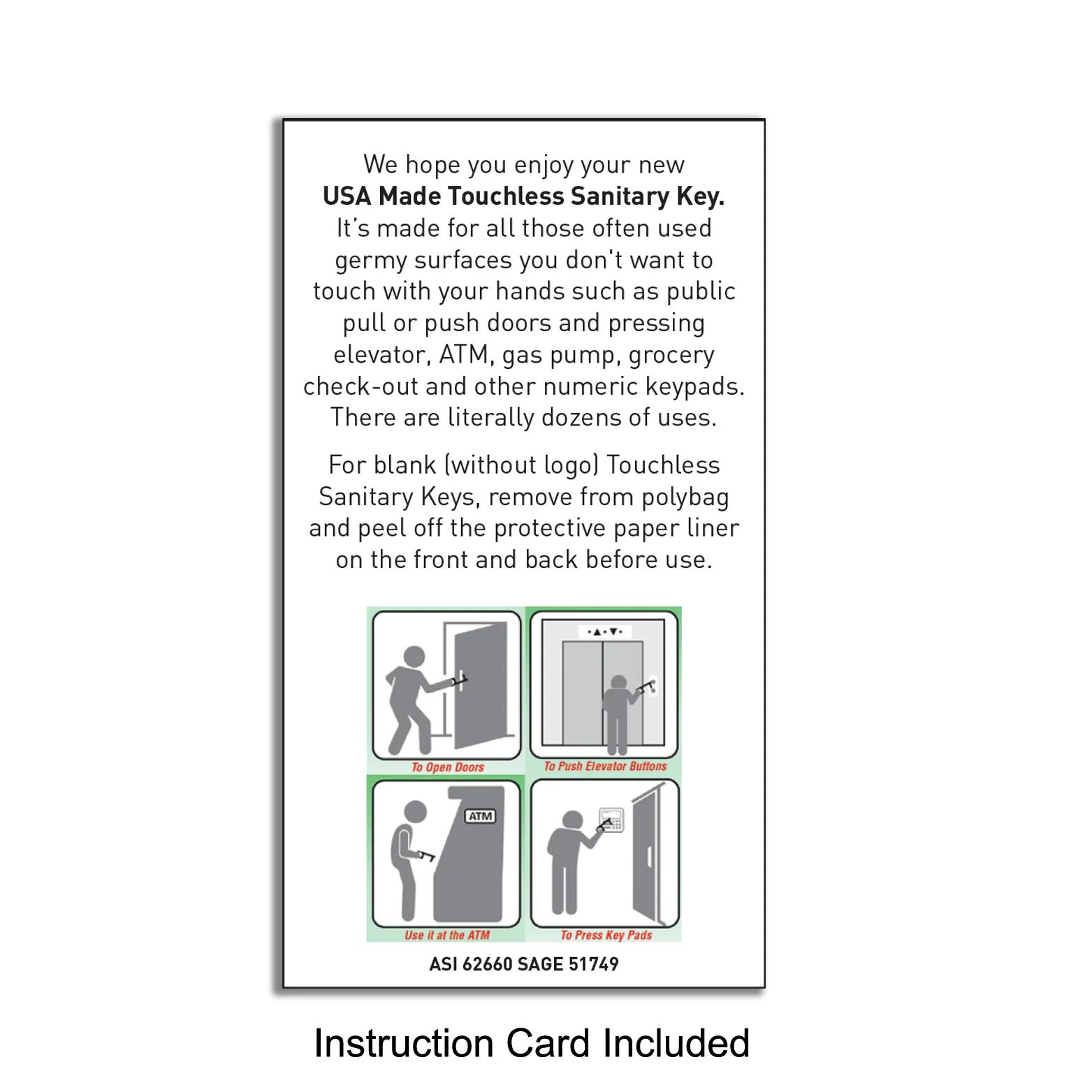 Touchless Sanitary Key Black Acrylic Door Opener - 4 x 1.5 in - product view 2