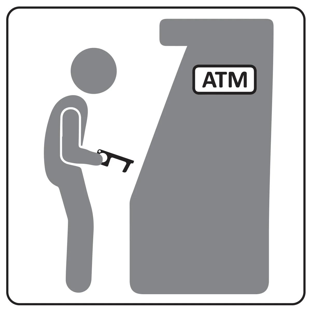 Touchless Sanitary Key Black Acrylic Door Opener - 4 x 1.5 in - product view 10