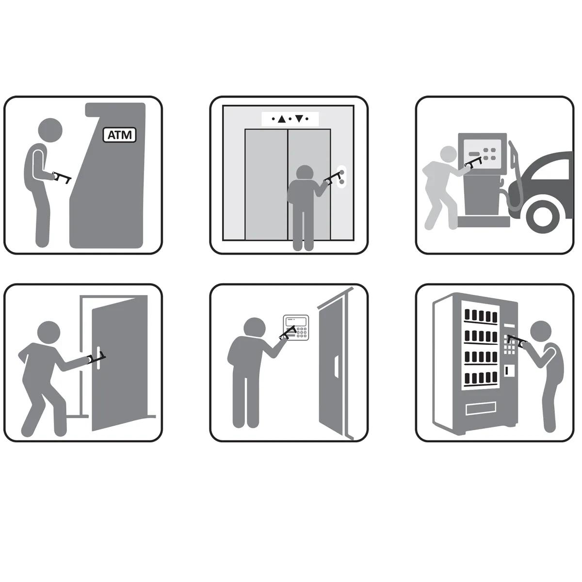 Touchless Sanitary Key Black Acrylic Door Opener - 4 x 1.5 in - product view 22