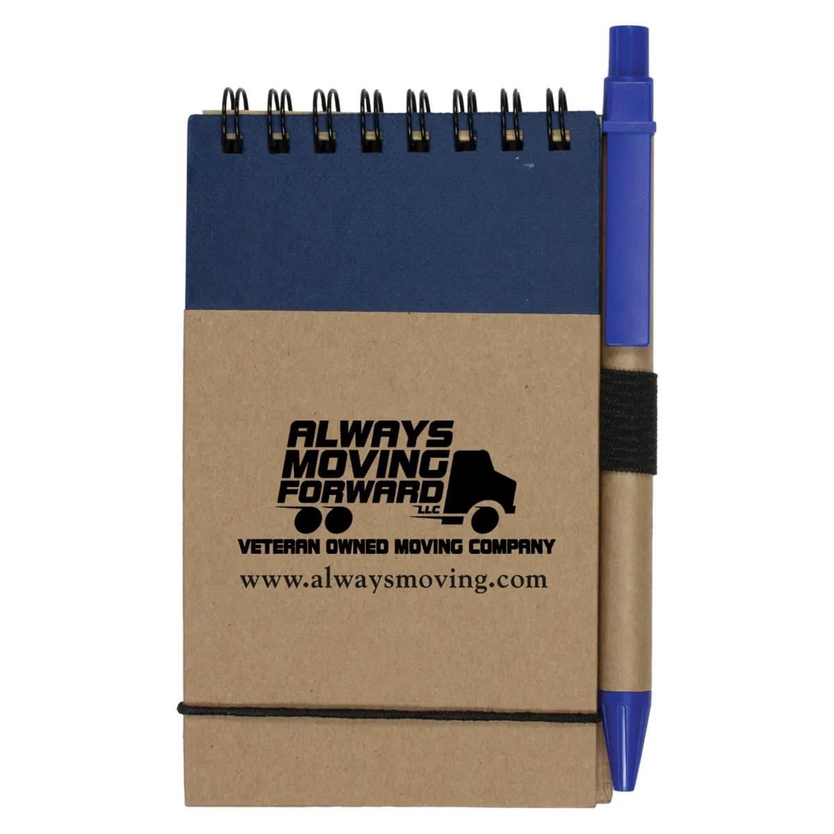 Eco Jotter Notebook Cardboard Cover Paper Pen - 3.25 x 5.25 in - product view 4