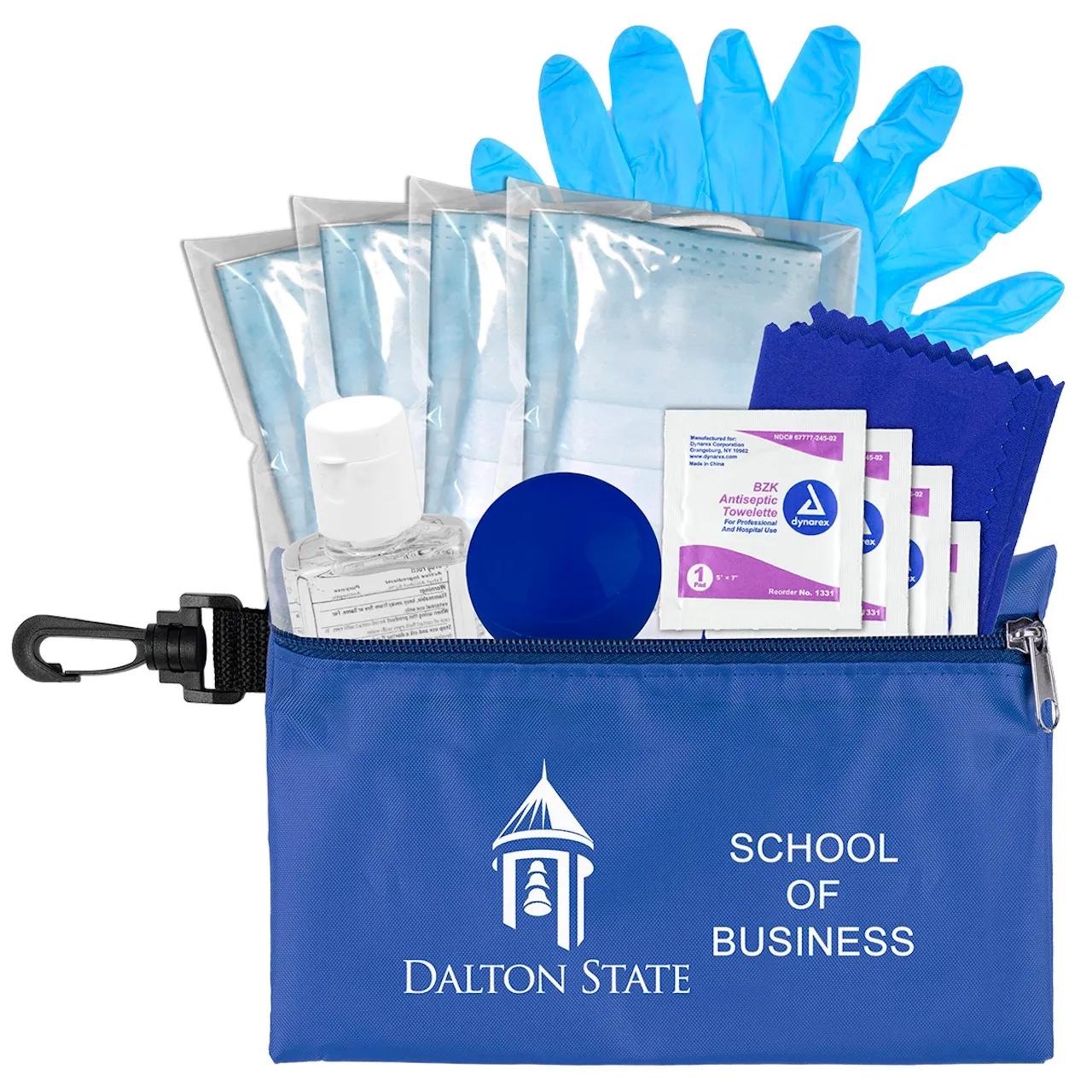 First Aid Safety Kit 12 Piece Carabiner Microfiber - 7.5 x 5 in - product view 8