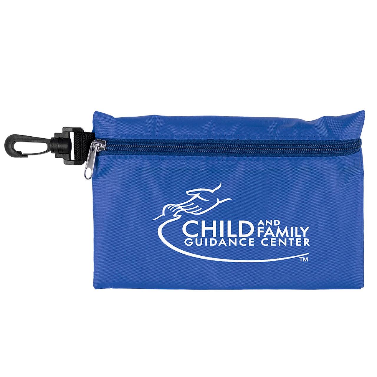 First Aid Safety Kit 12 Piece Carabiner Microfiber - 7.5 x 5 in - product view 11