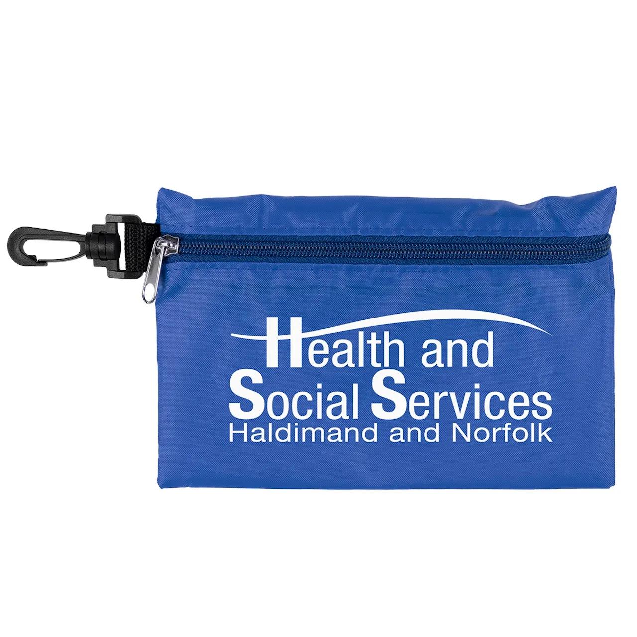 First Aid Safety Kit 12 Piece Carabiner Microfiber - 7.5 x 5 in - product view 13