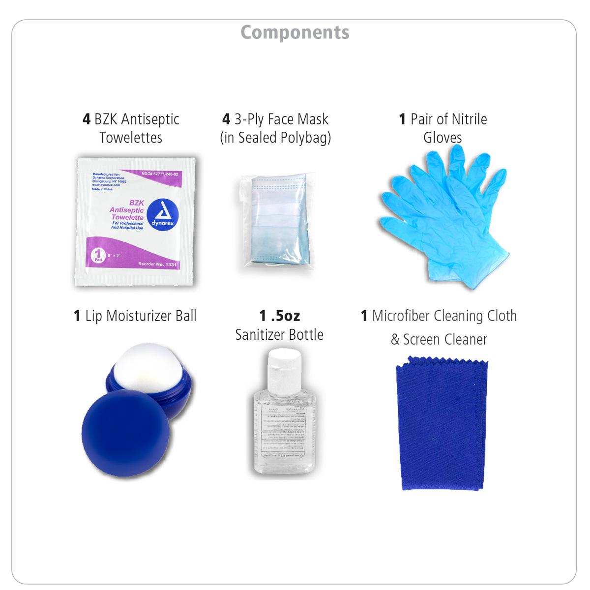 First Aid Safety Kit 12 Piece Carabiner Microfiber - 7.5 x 5 in - product view 16