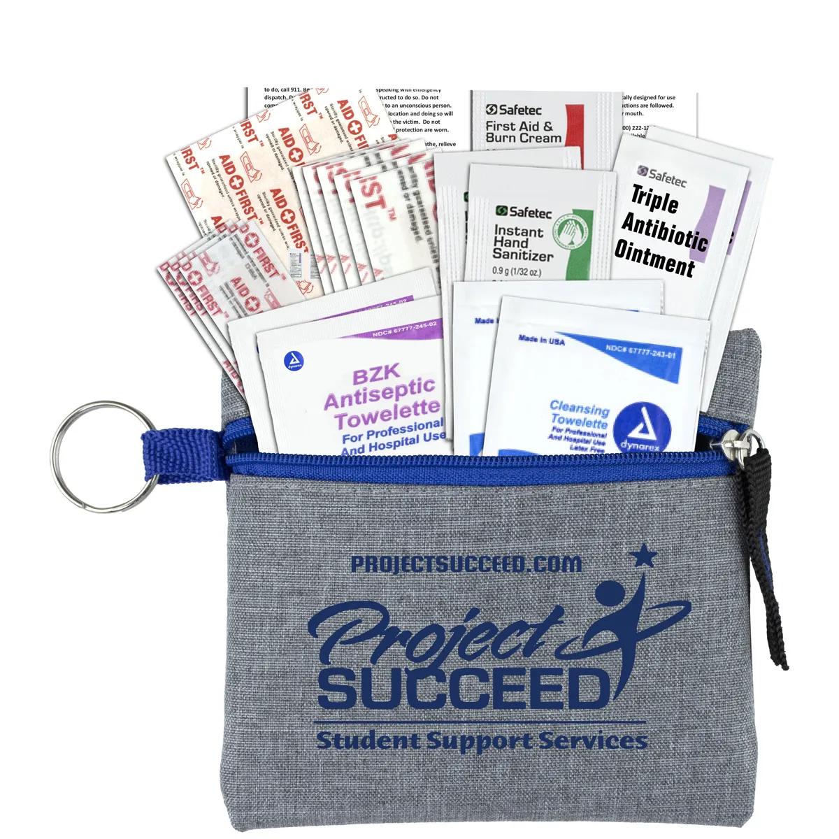 First Aid Kit 18 Piece Heathered Pouch Polyester - 4.5 x 4.5 in - product view 3