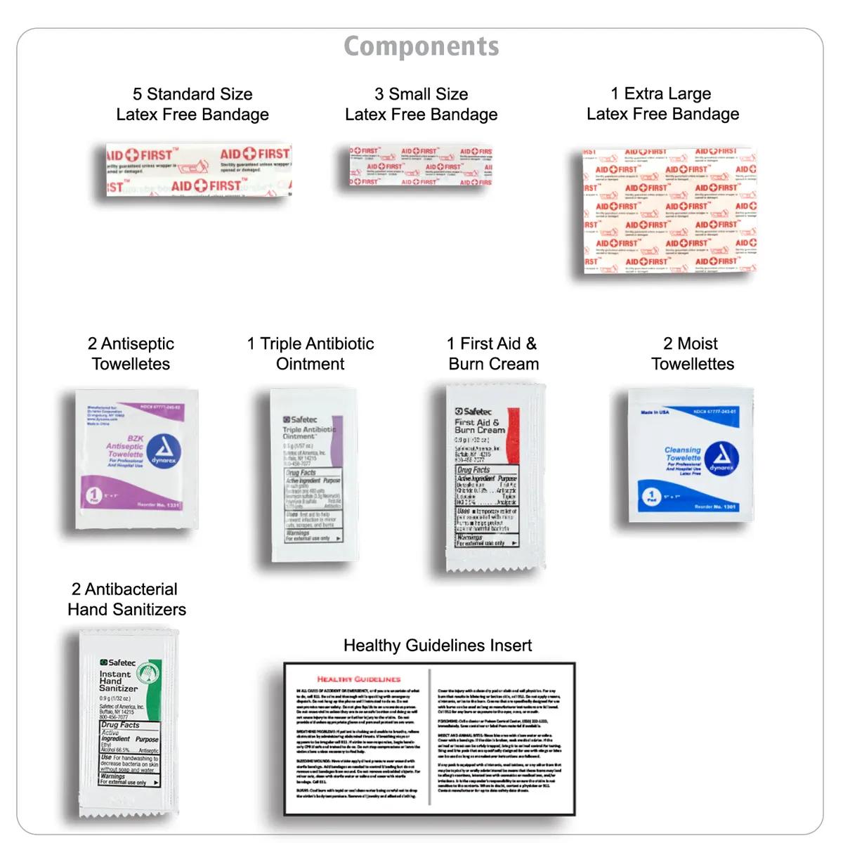 First Aid Kit 18 Piece Heathered Pouch Polyester - 4.5 x 4.5 in - product view 12