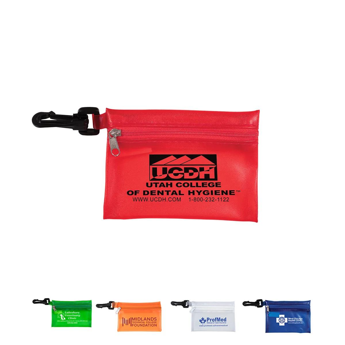 Translucent Storage Pouch Zipper Acrylic Hook - 4.9 x 3.5 in